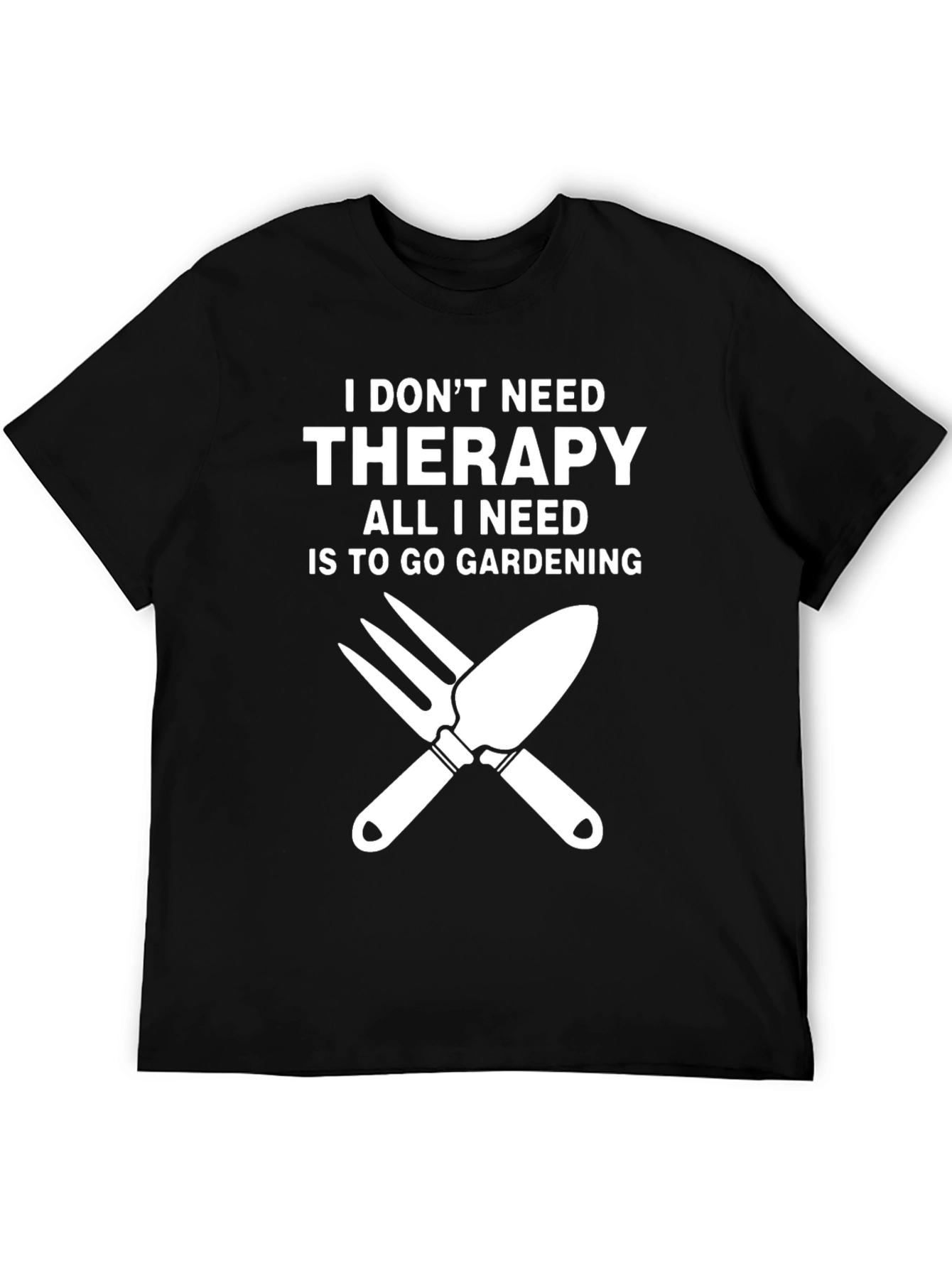 Black Gardening Therapy T-Shirt: Black Tee for Garden Lovers view 5