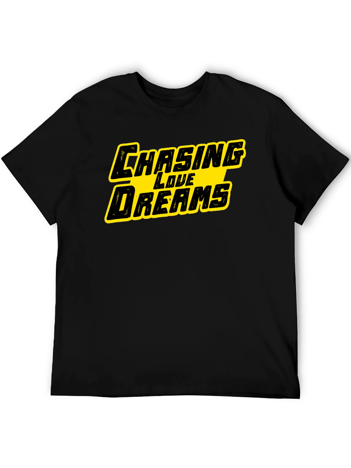 Black Chasing Love Dreams Graphic Black T-Shirt view 5