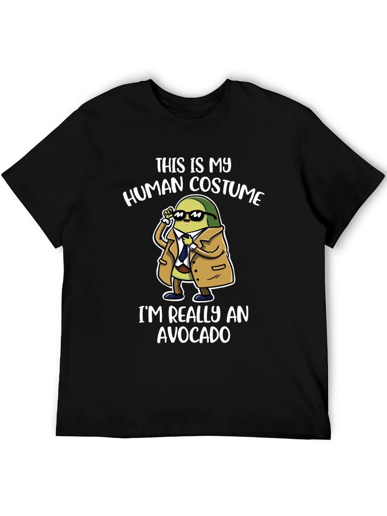 Black Avocado Human Costume Graphic T-Shirt view 5