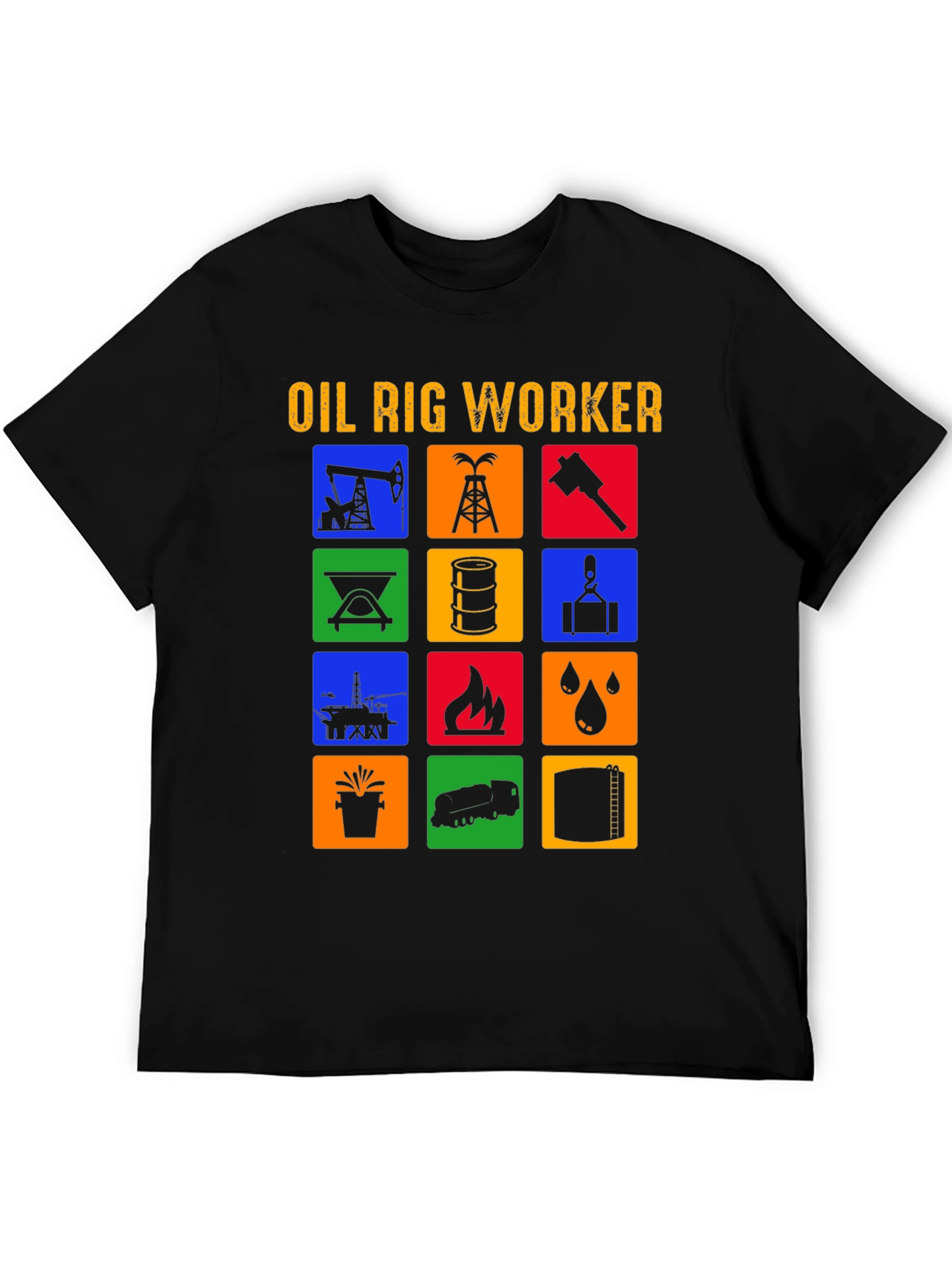 Black Oil Rig Worker Graphic Tee view 5