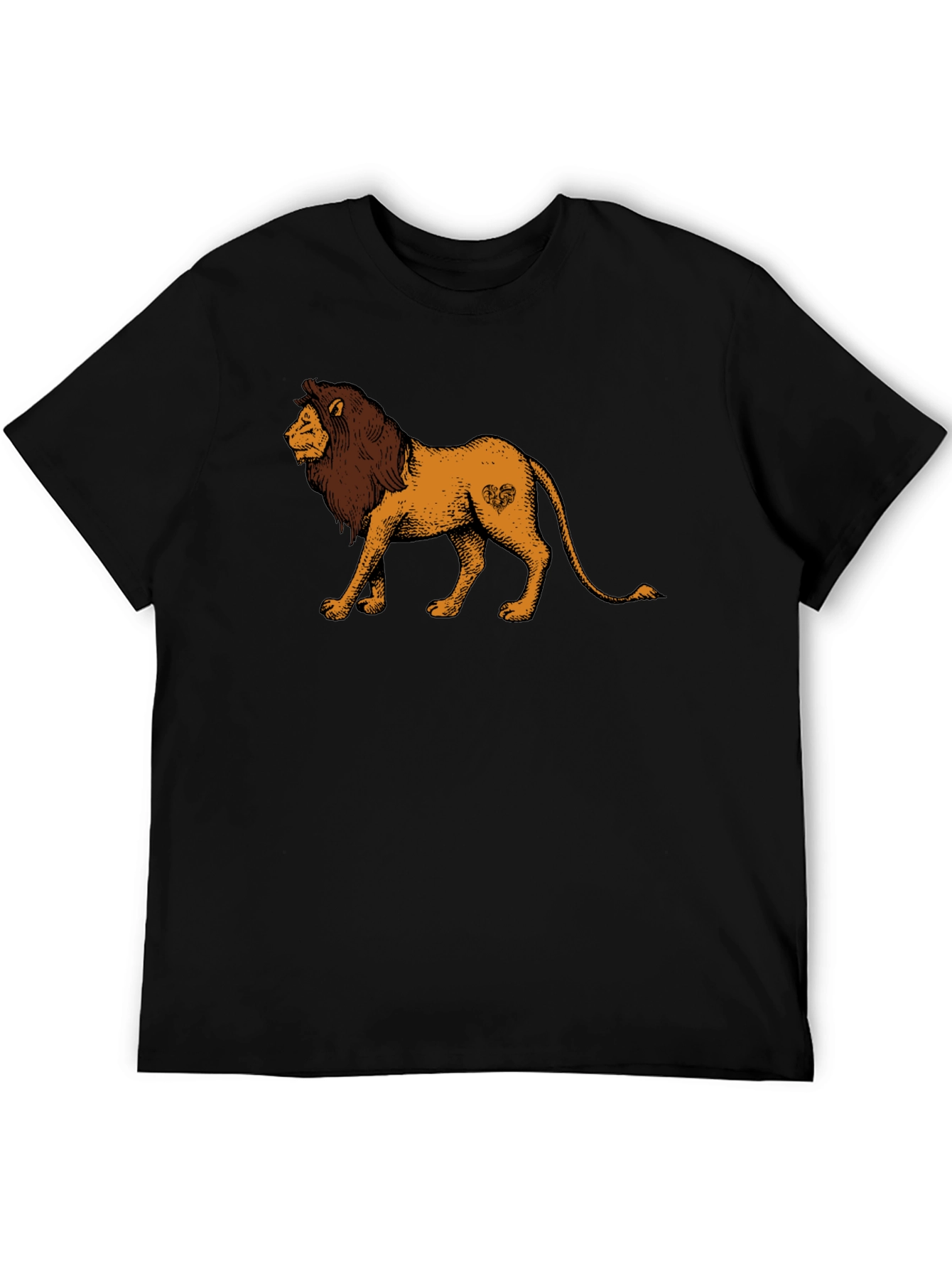 Black Lion Graphic Tee - Unisex Black T-Shirt view 5