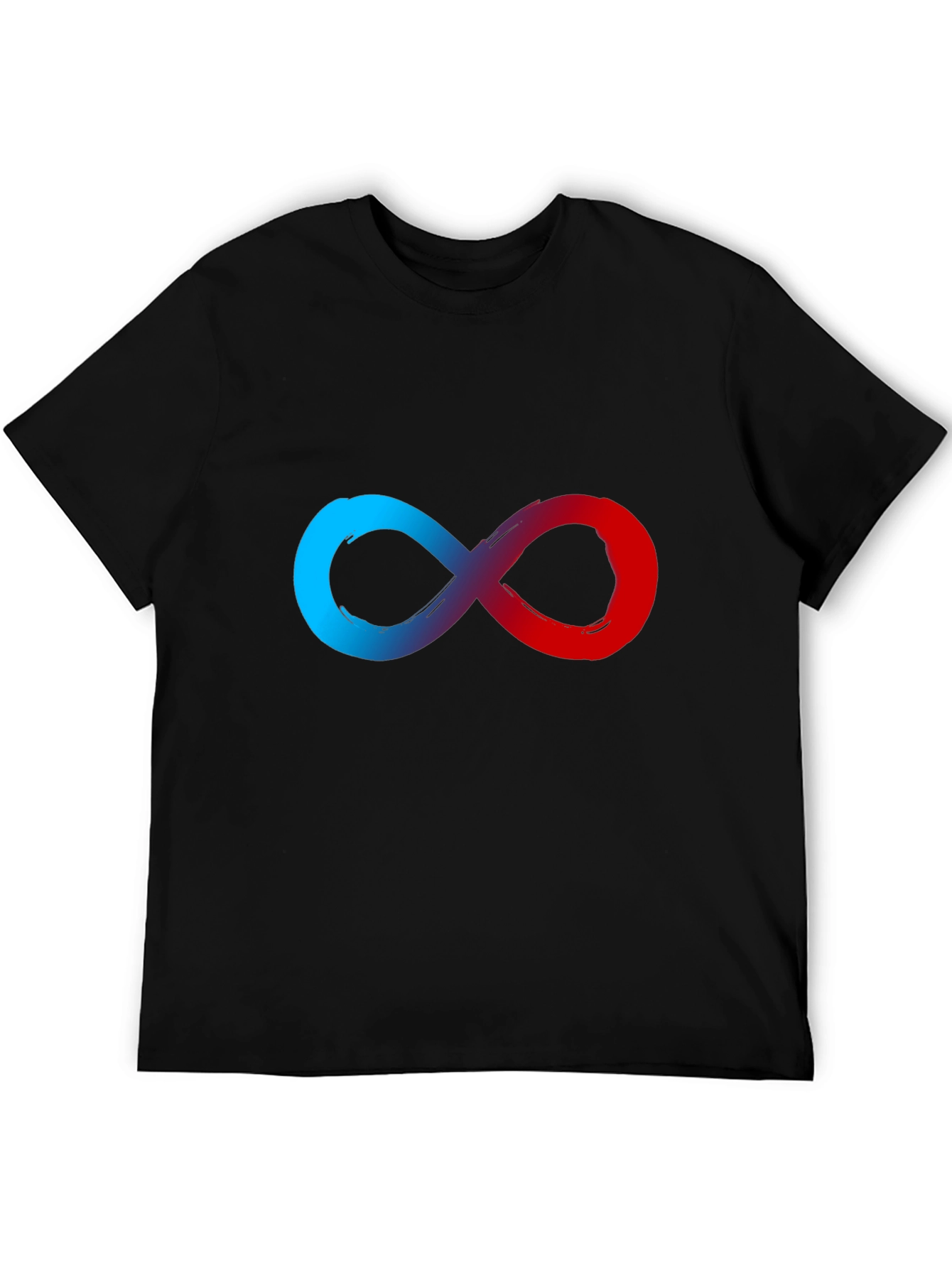 Black Infinity Symbol Graphic Tee - Soft Black Cotton Blend view 5