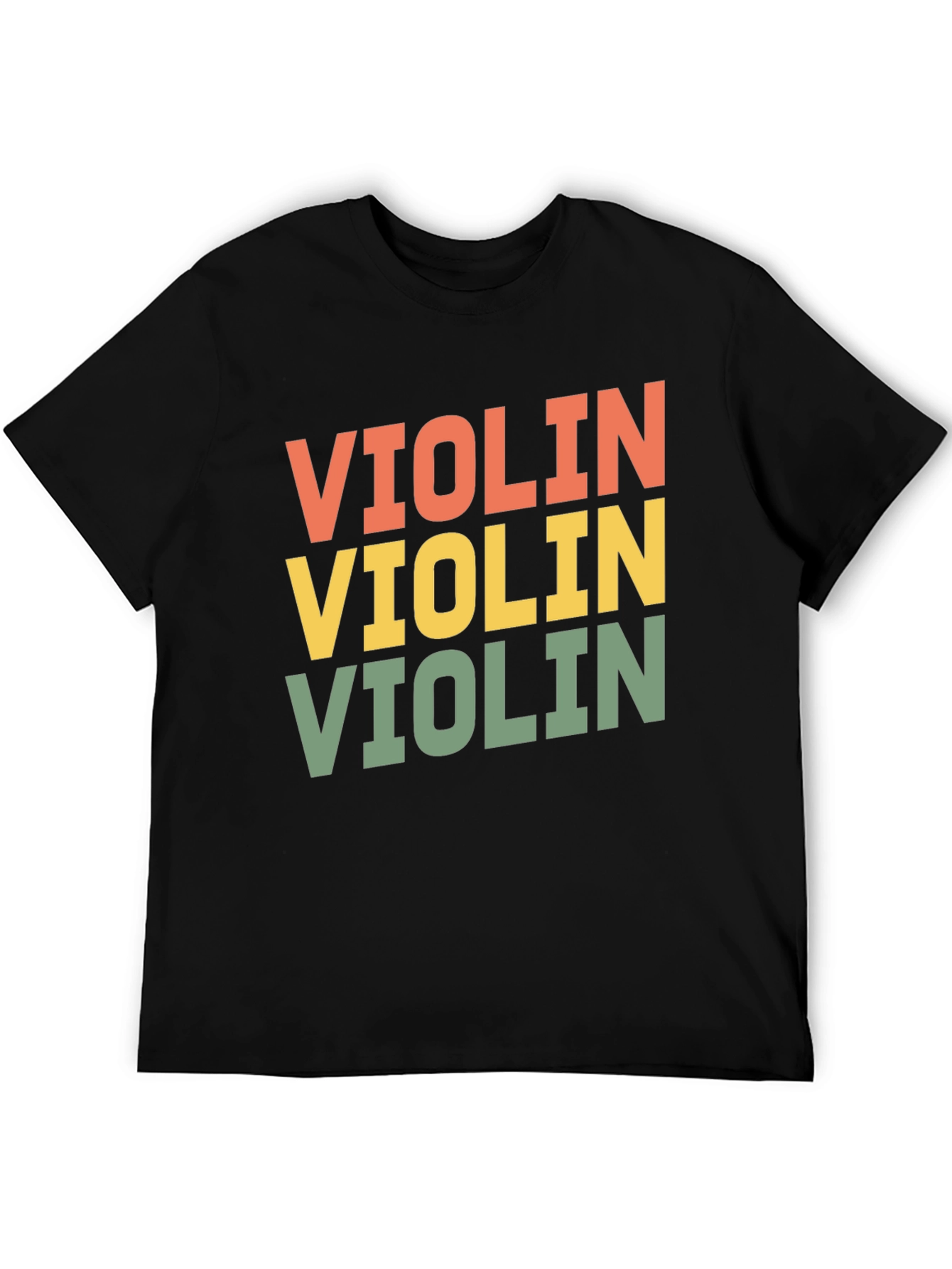 Black Retro Violin Graphic Tee view 5