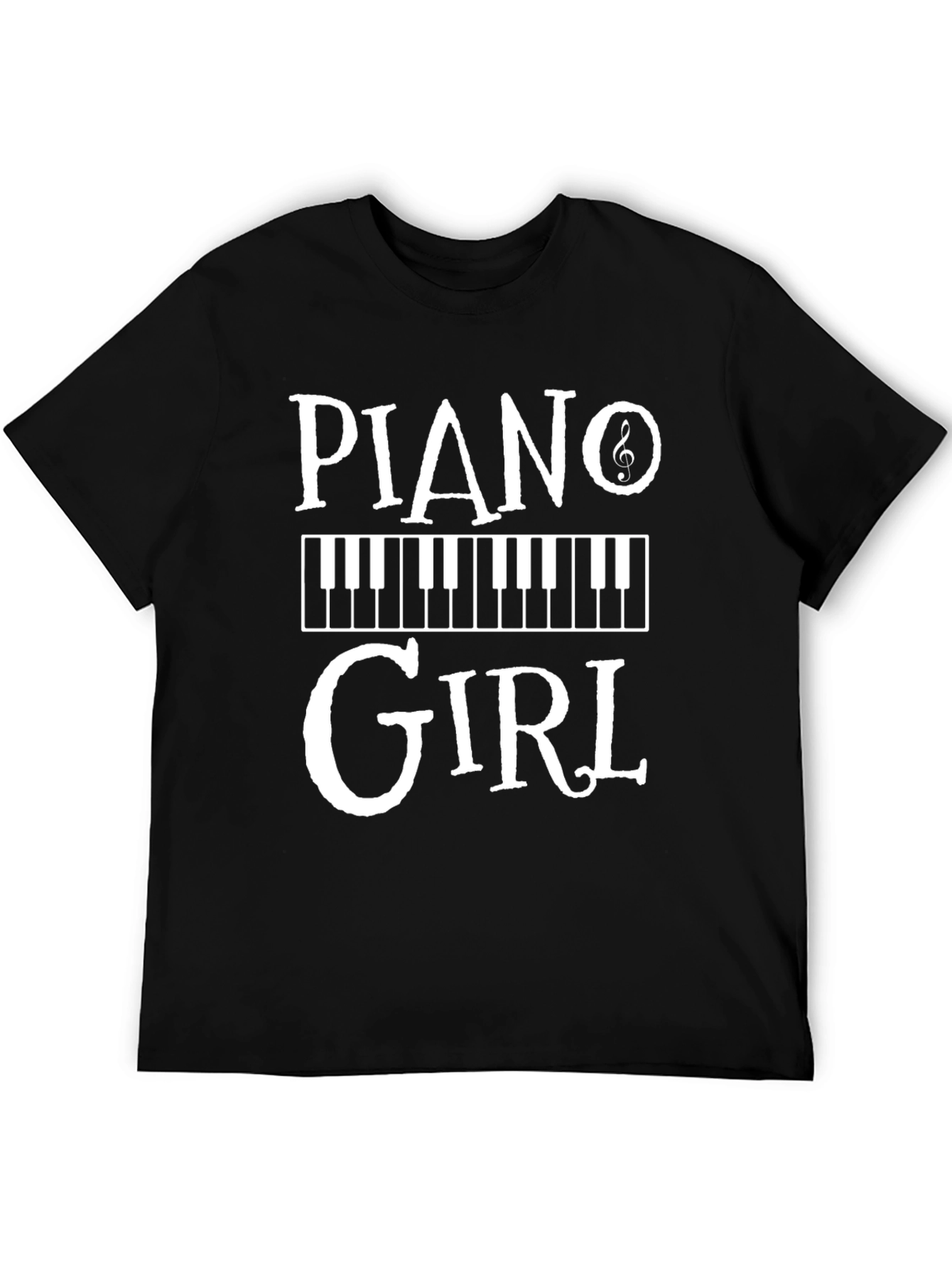 Black Piano Girl T-Shirt: Music Lover Tee view 5