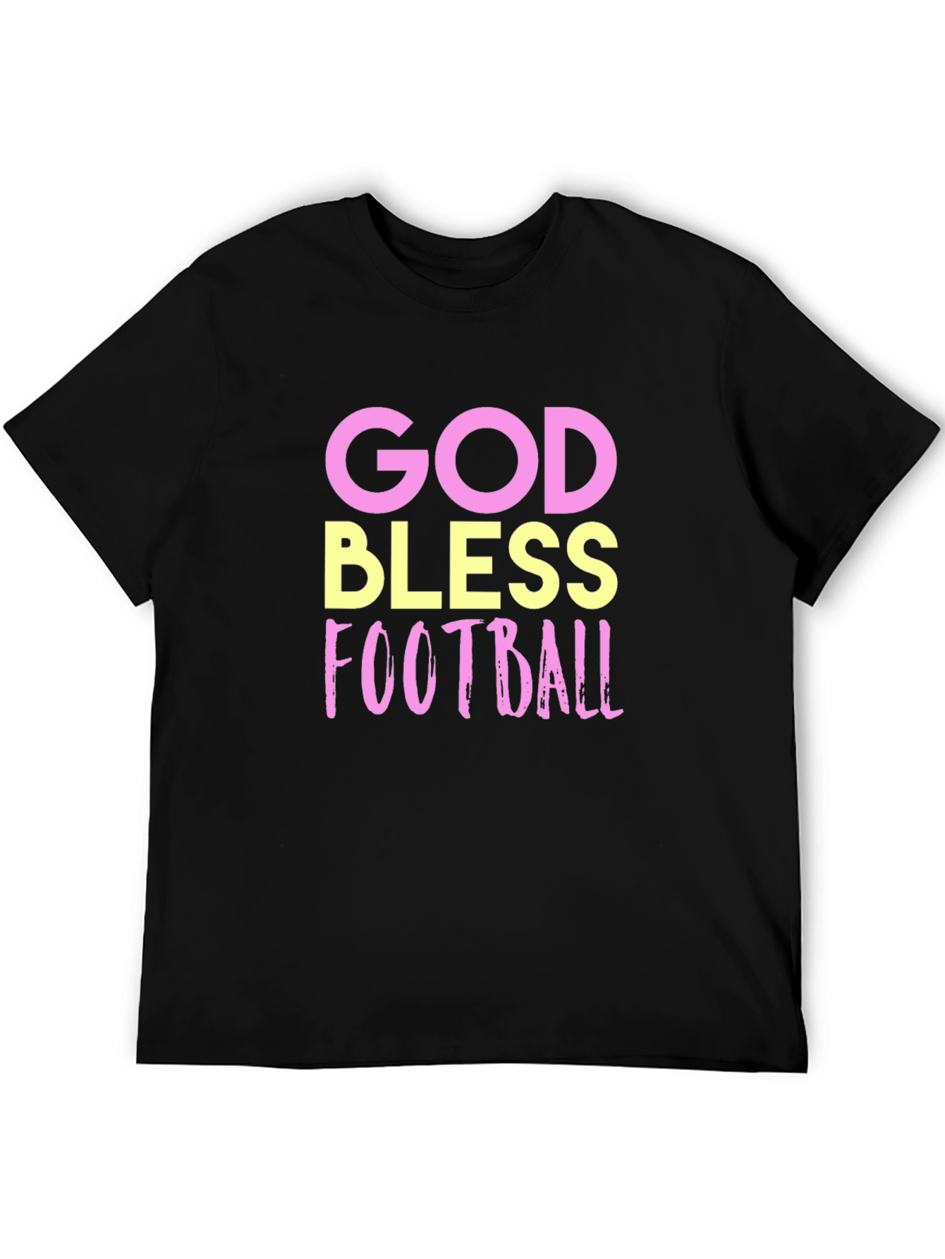 Black God Bless Football Graphic Tee - Soft Cotton Comfort view 5