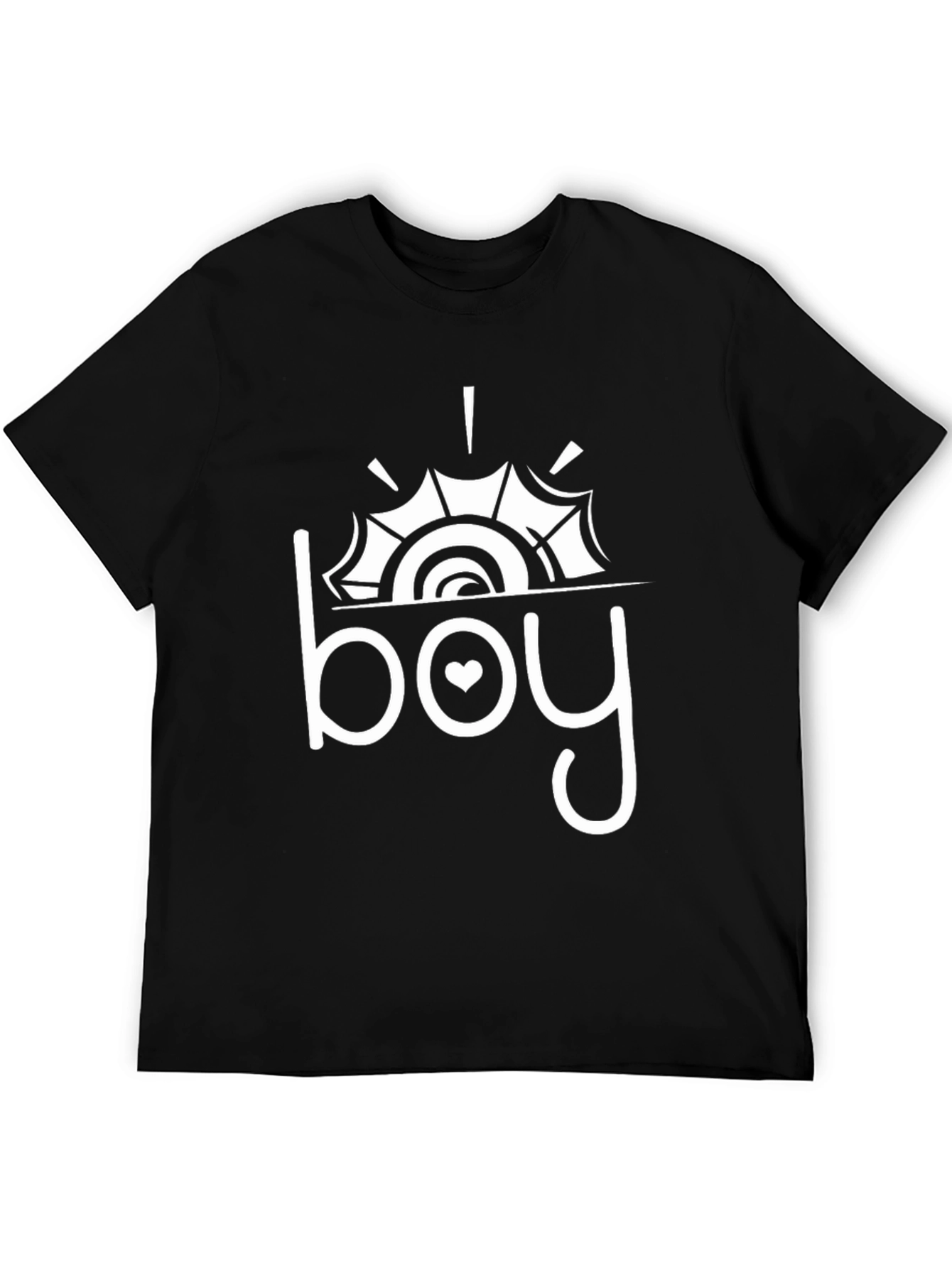 Black Stylish Black Boy T-Shirt with Heart Design view 5