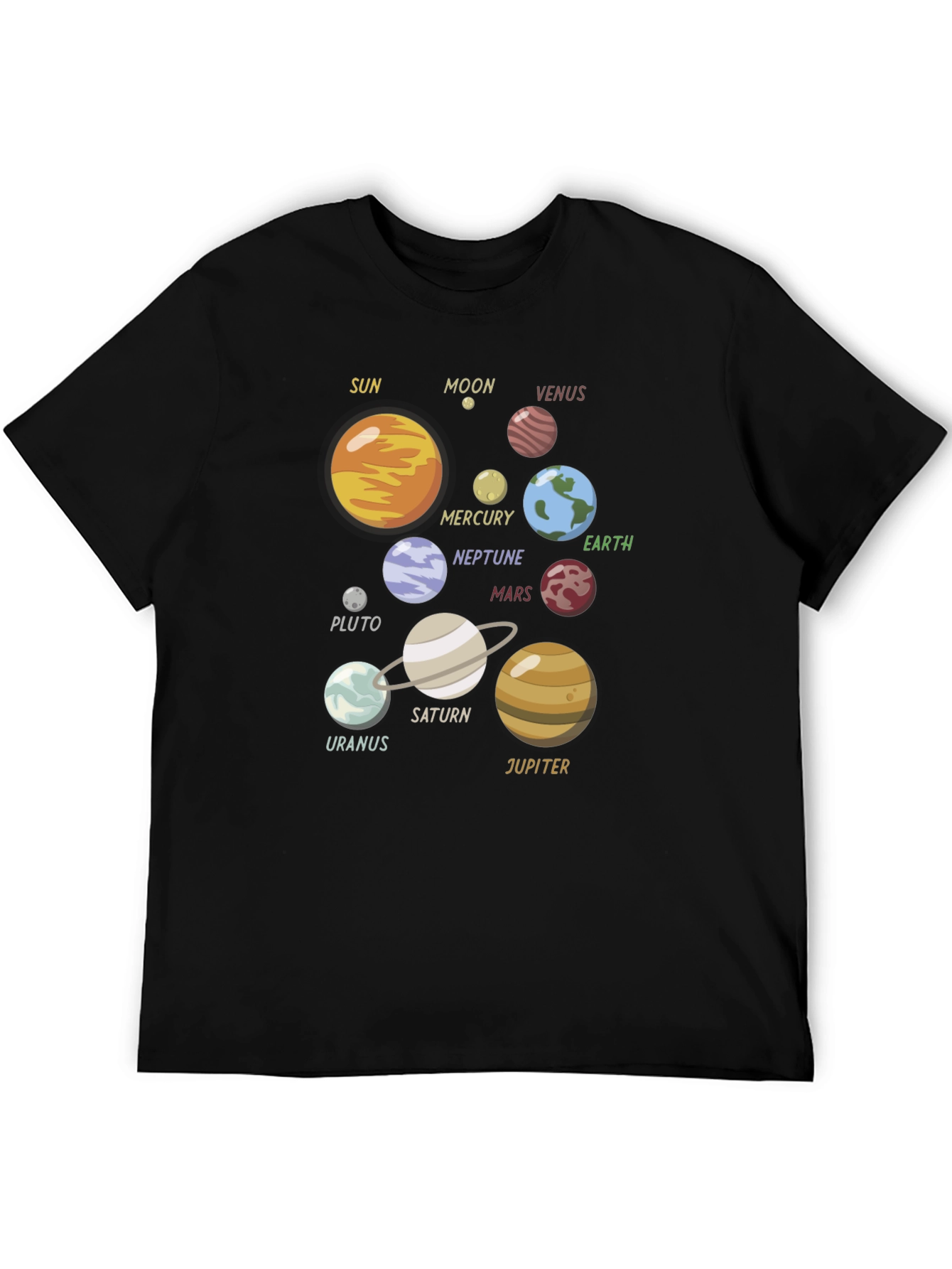 Black Planets Graphic T-Shirt - Space Geek Style view 5