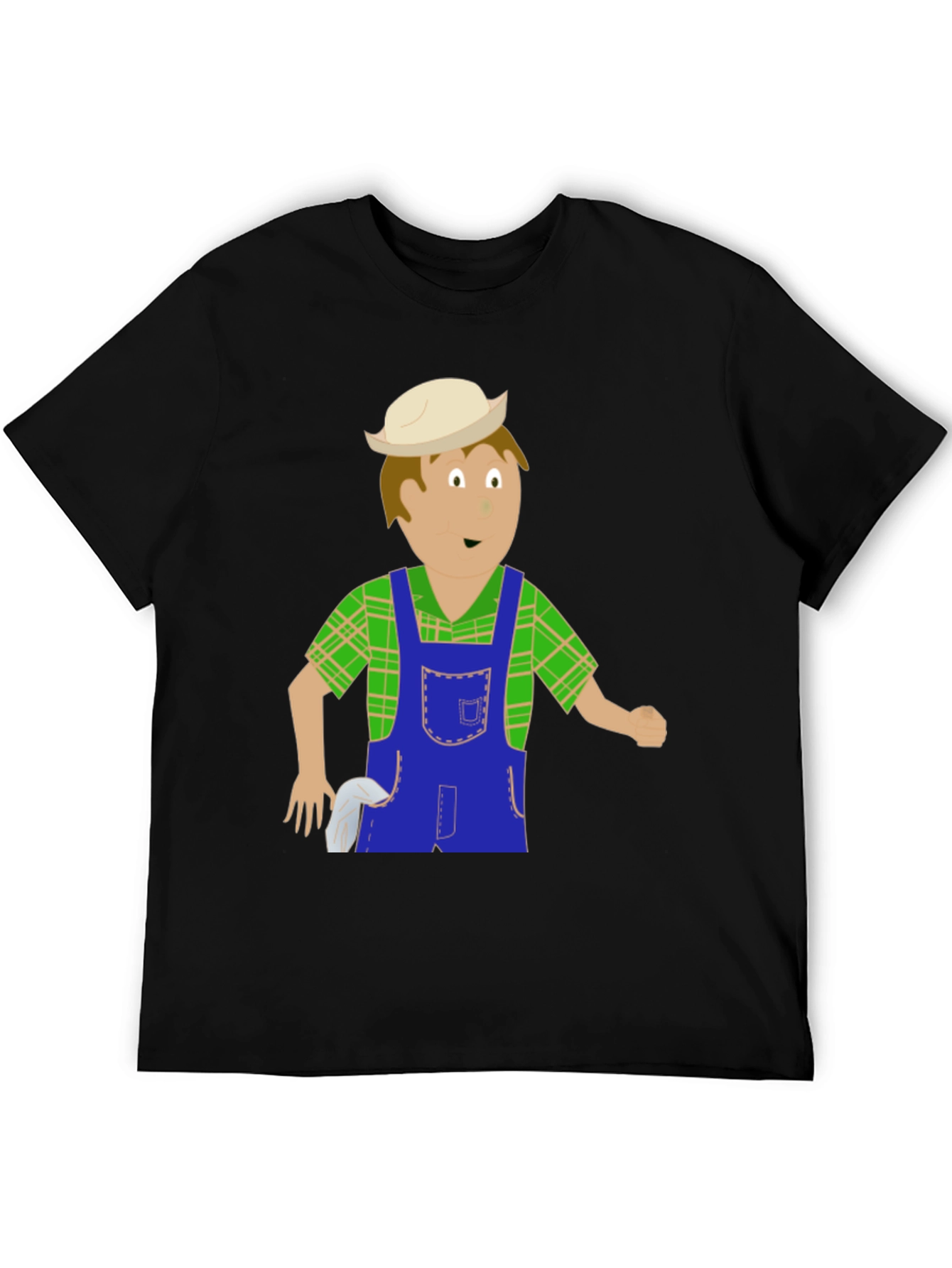 Black Cartoon Farmer Graphic Tee view 5