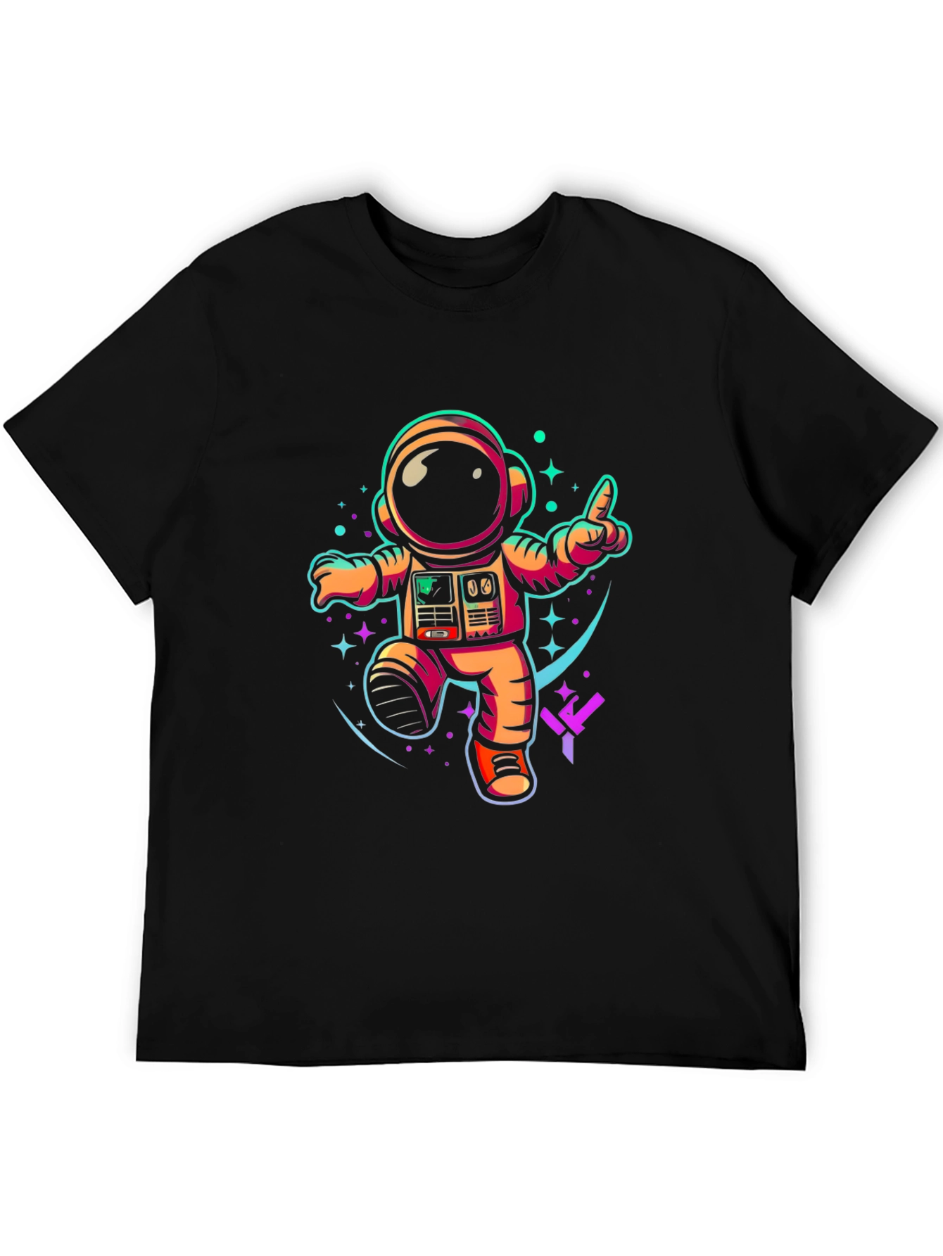 Black Astronaut Graphic T-Shirt - Cool Space Design view 5