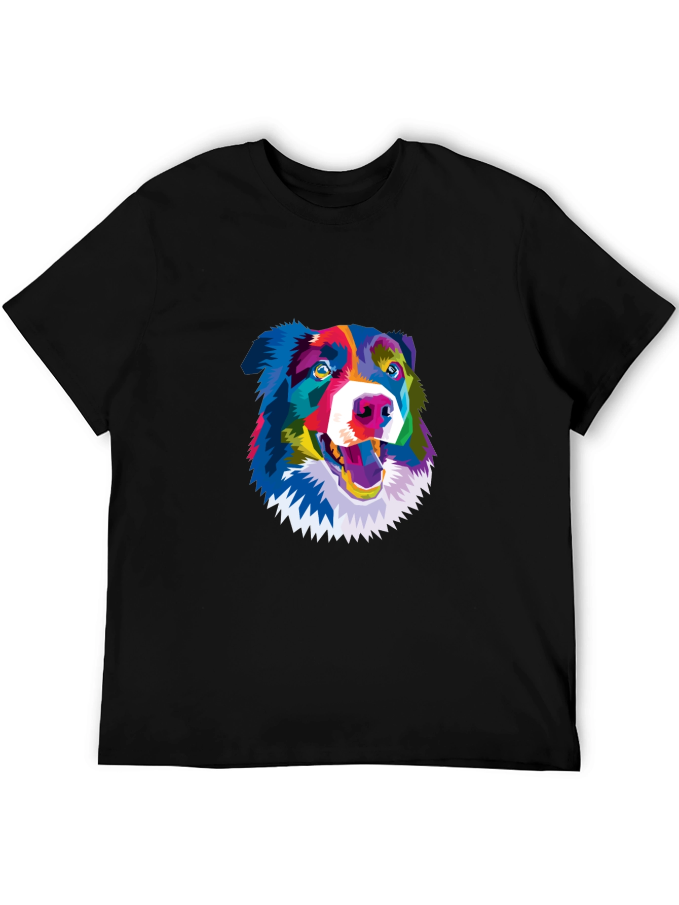 Black Colorful Dog Graphic Tee - Stylish Comfort view 5