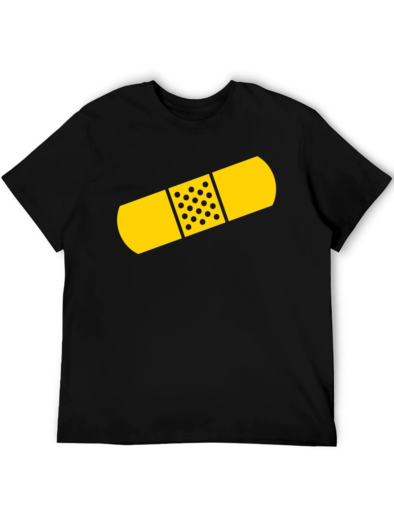 Black Funny Bandage Graphic Tee - Unisex Black T-Shirt view 5