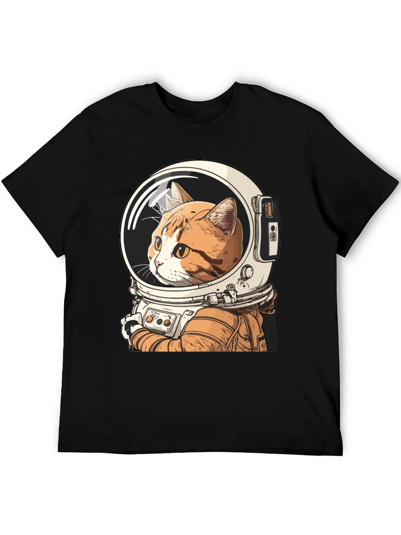 Black Cat Astronaut Graphic T-Shirt view 5