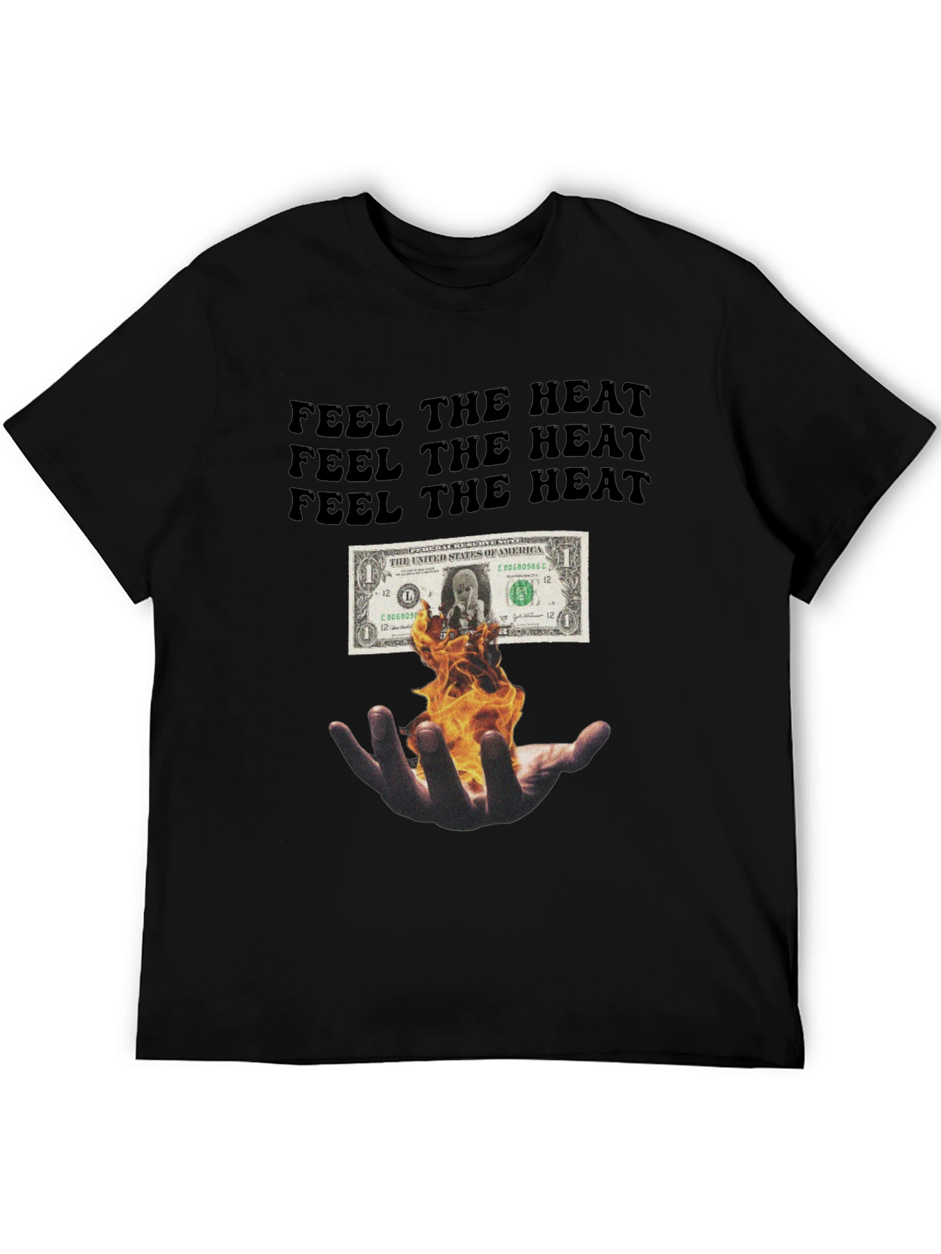 Black Feel the Heat Graphic Tee - Black view 5