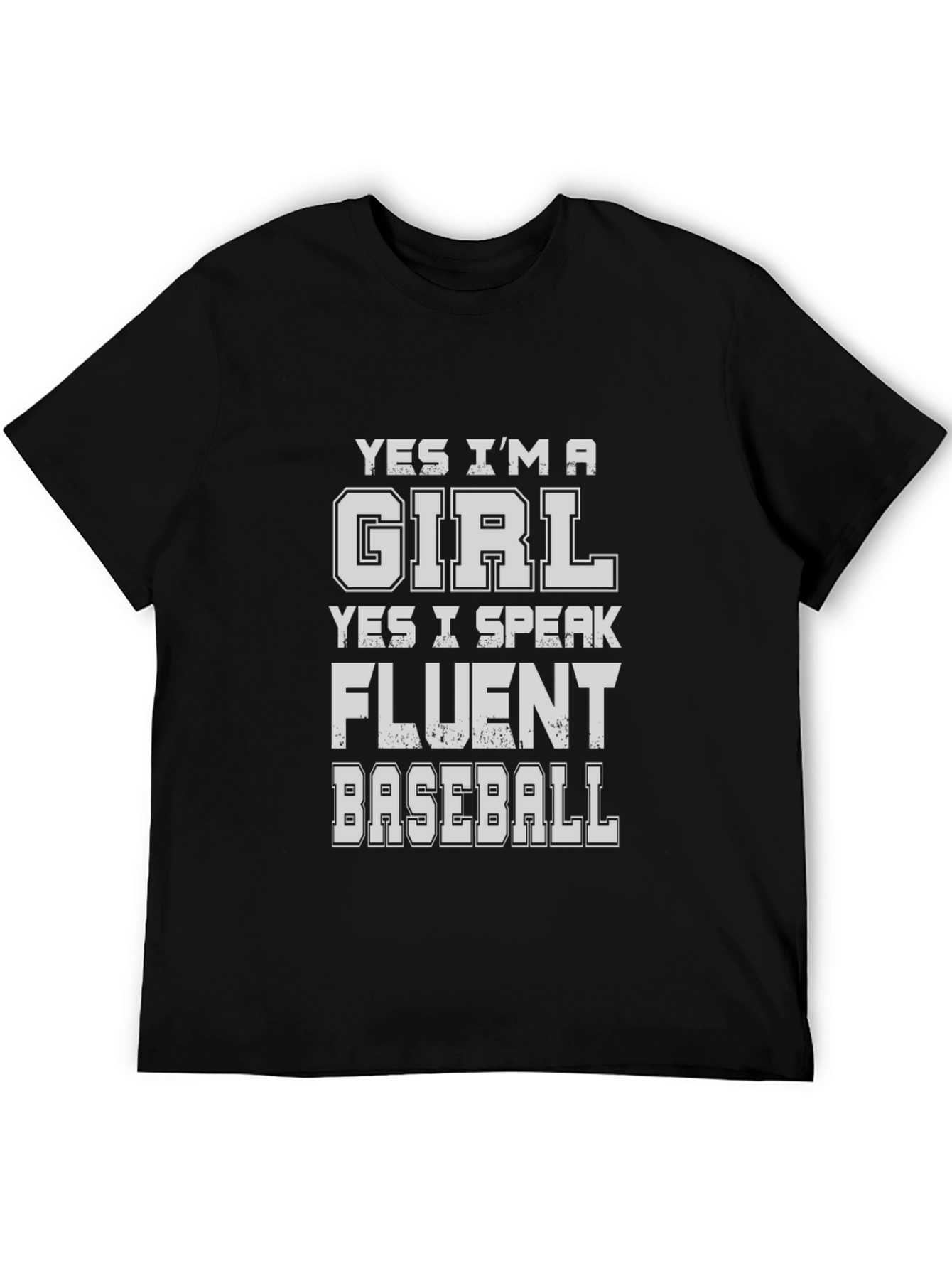 Black Fluent Baseball Girl Black T-Shirt view 5