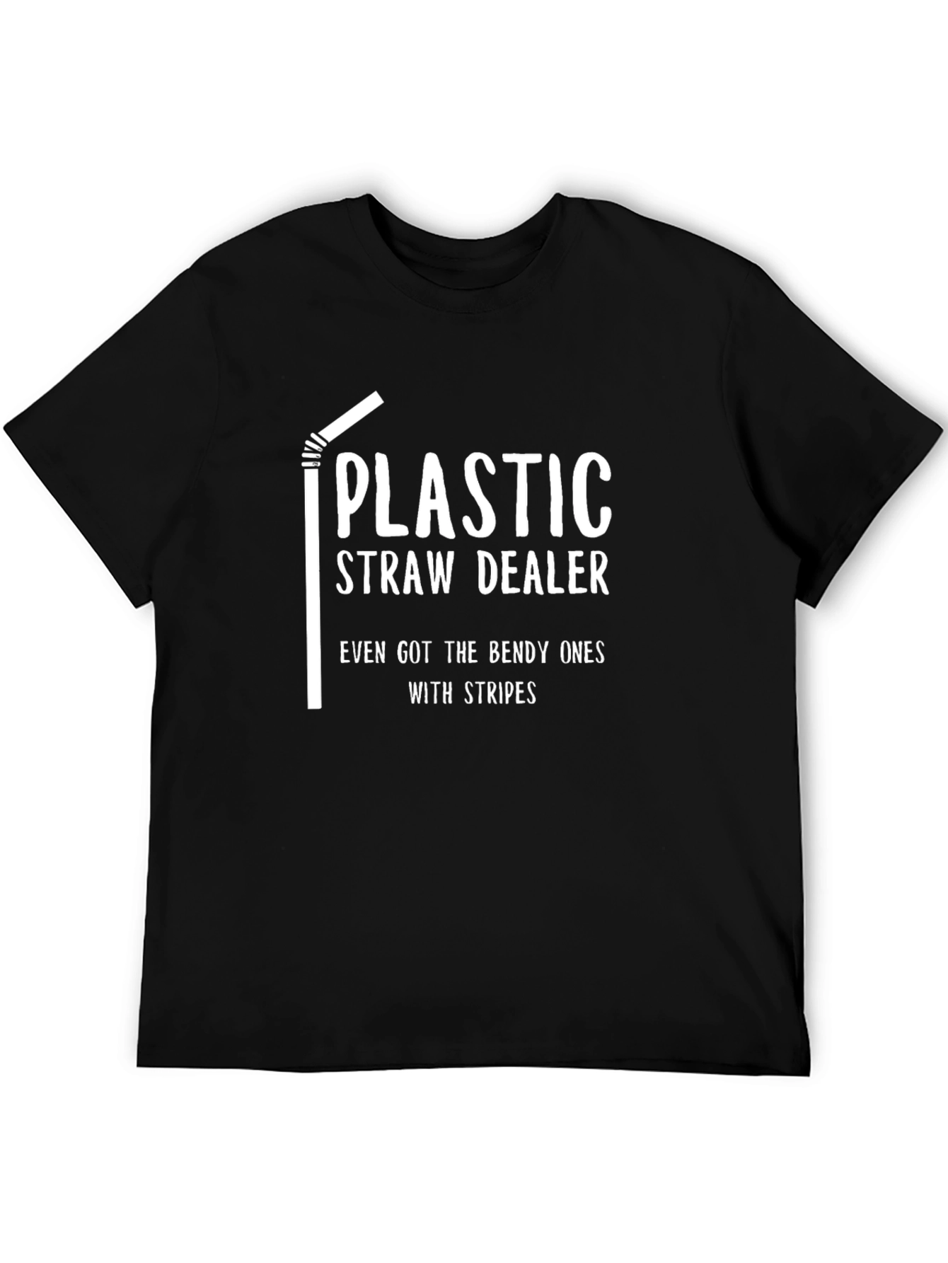 Black Plastic Straw Dealer T-Shirt - Funny Graphic Tee view 5