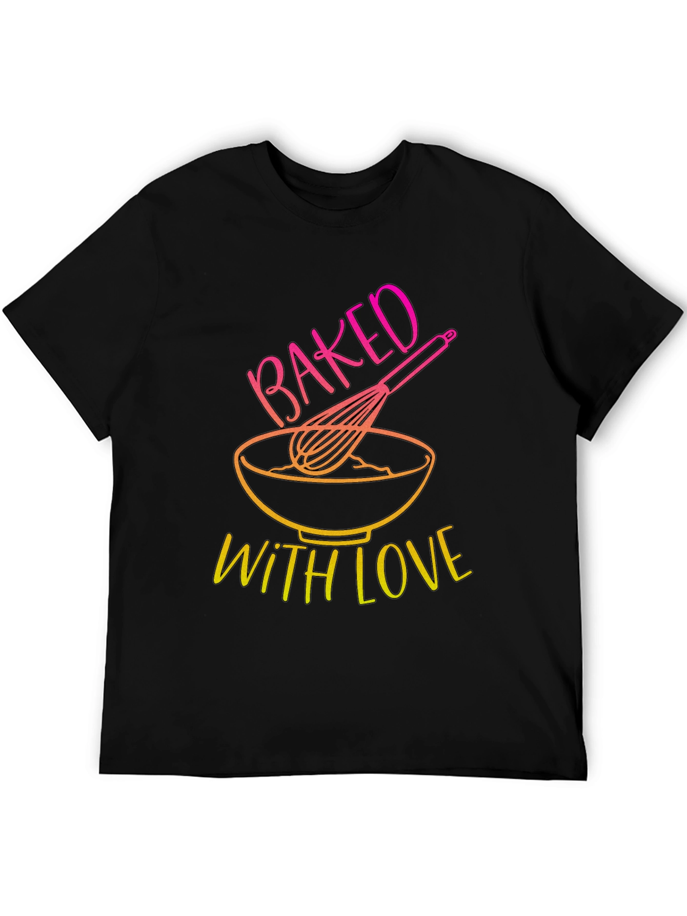 Black Baked With Love T-Shirt - Kitchen & Baking Design view 5
