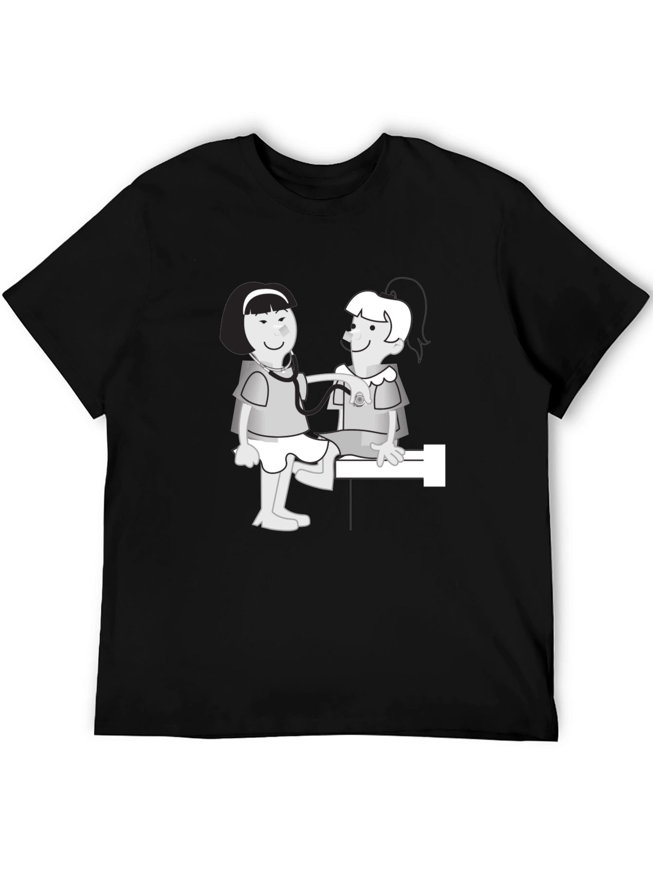 Black Cartoon Doctor Visit Graphic Tee view 5