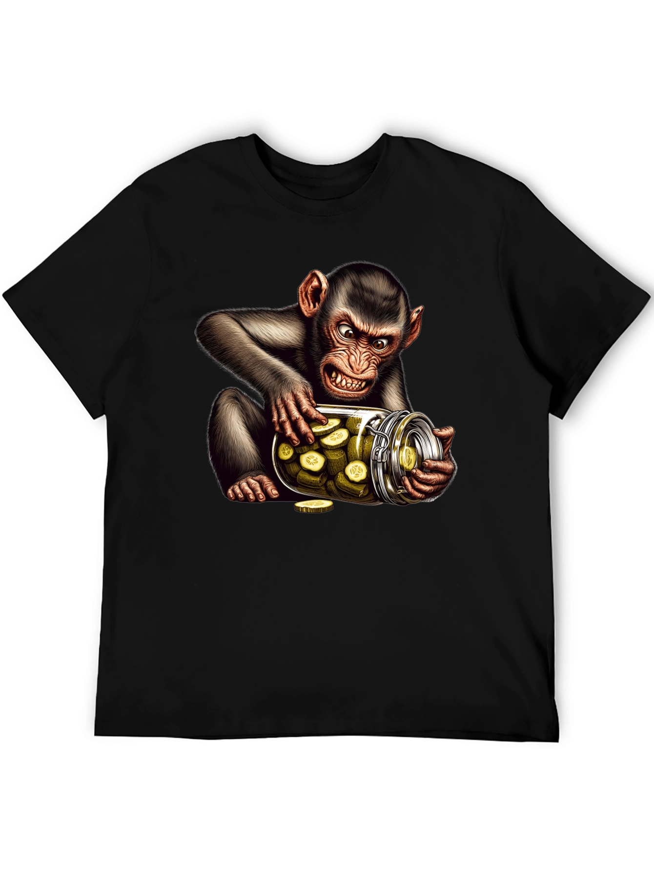 Black Monkey Pickle Jar Graphic Tee - Black view 5