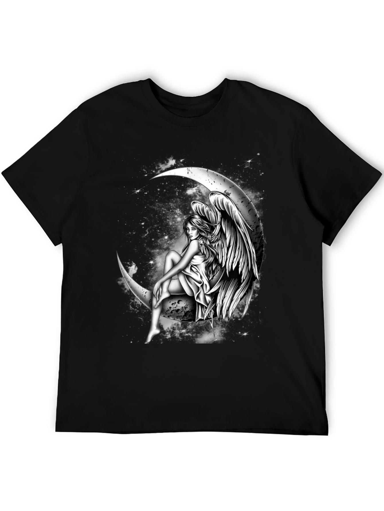 Black Moon Angel Graphic Tee - Dark T-Shirt view 5