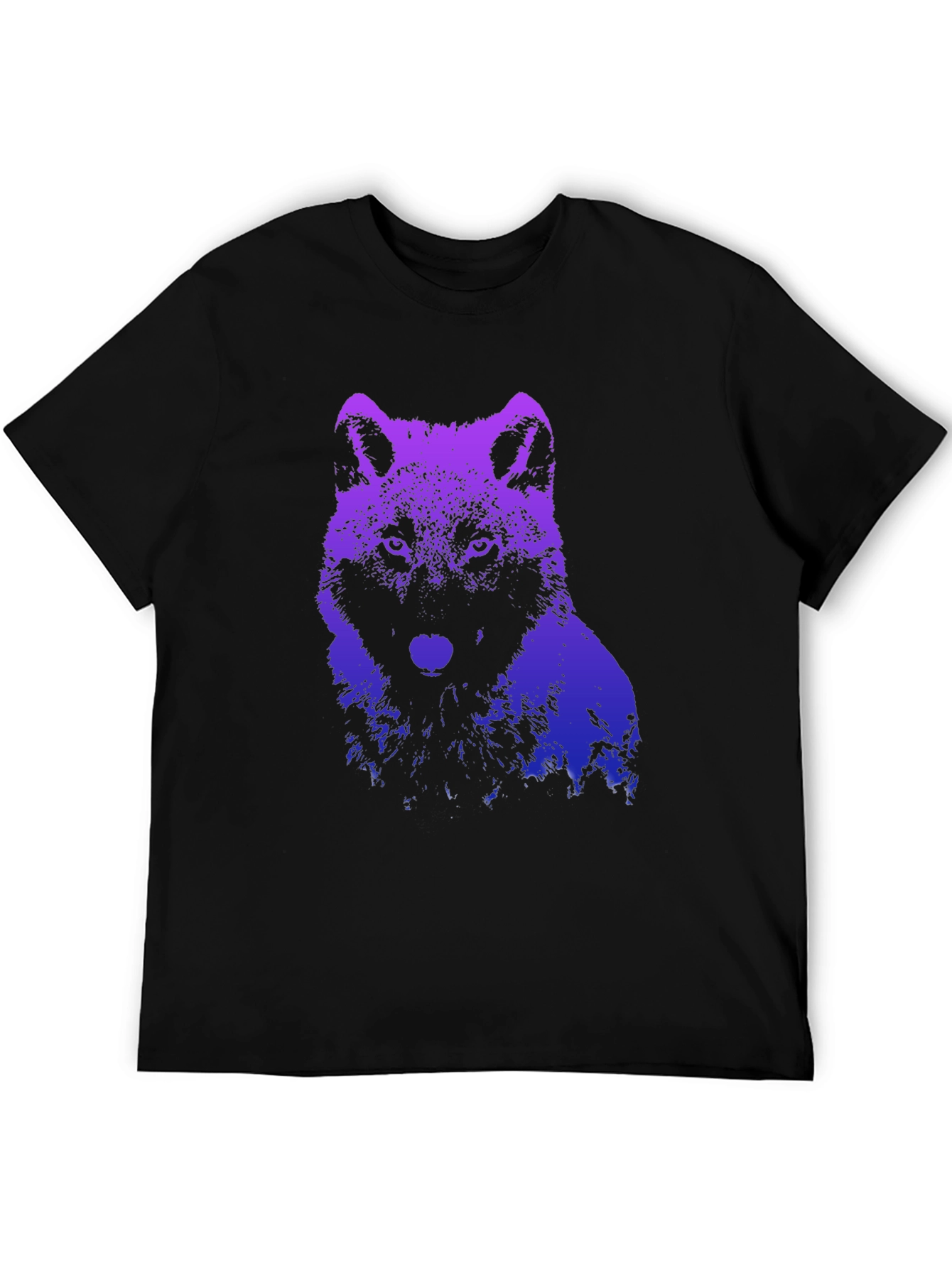 Black Wolf Graphic T-Shirt - Gradient Design view 5