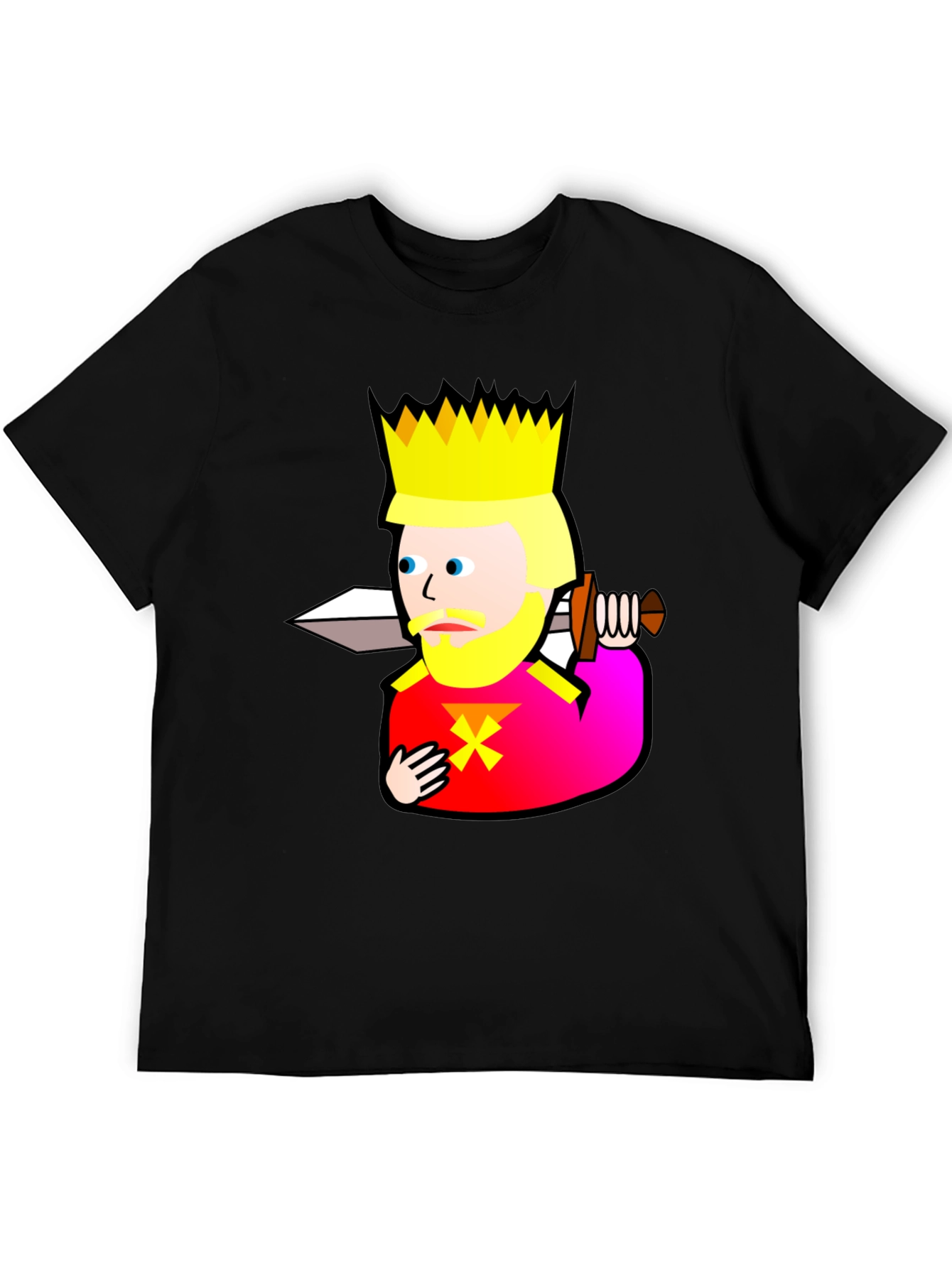 Black King Graphic T-Shirt - Black Cotton Tee view 5