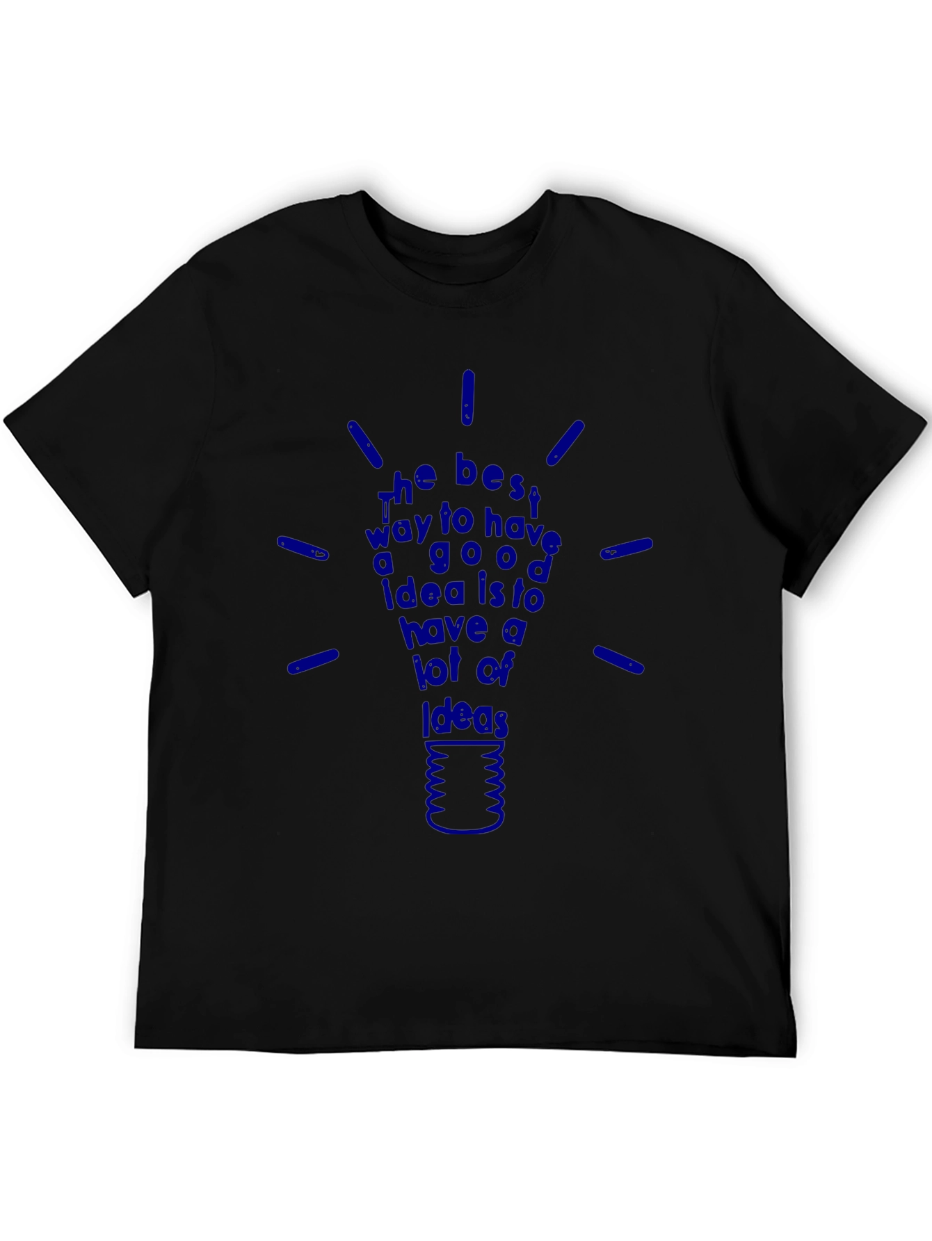 Black Ideas Lightbulb Graphic T-Shirt - Inspiring Design view 5