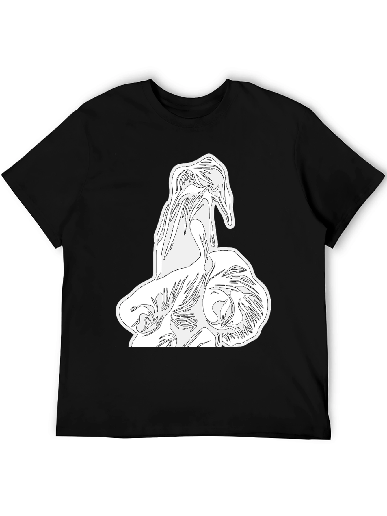 Black Abstract Graphic Print Black T-Shirt view 5