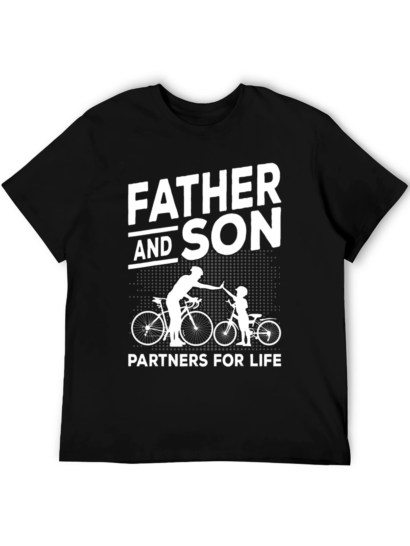Black Father and Son Biking Partners T-Shirt view 5