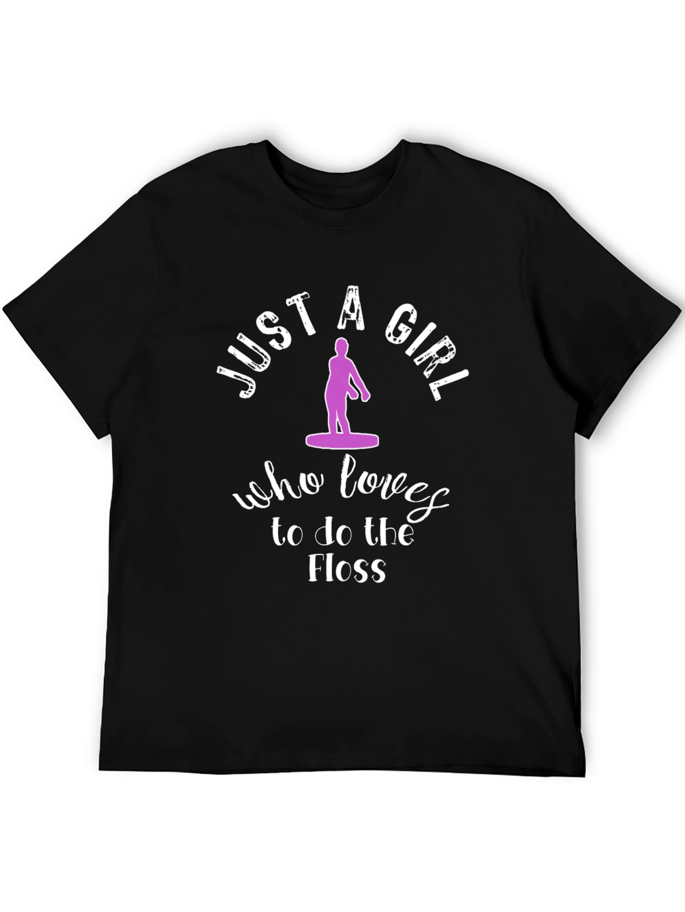 Black Just A Girl Who Loves To Floss T-Shirt view 5