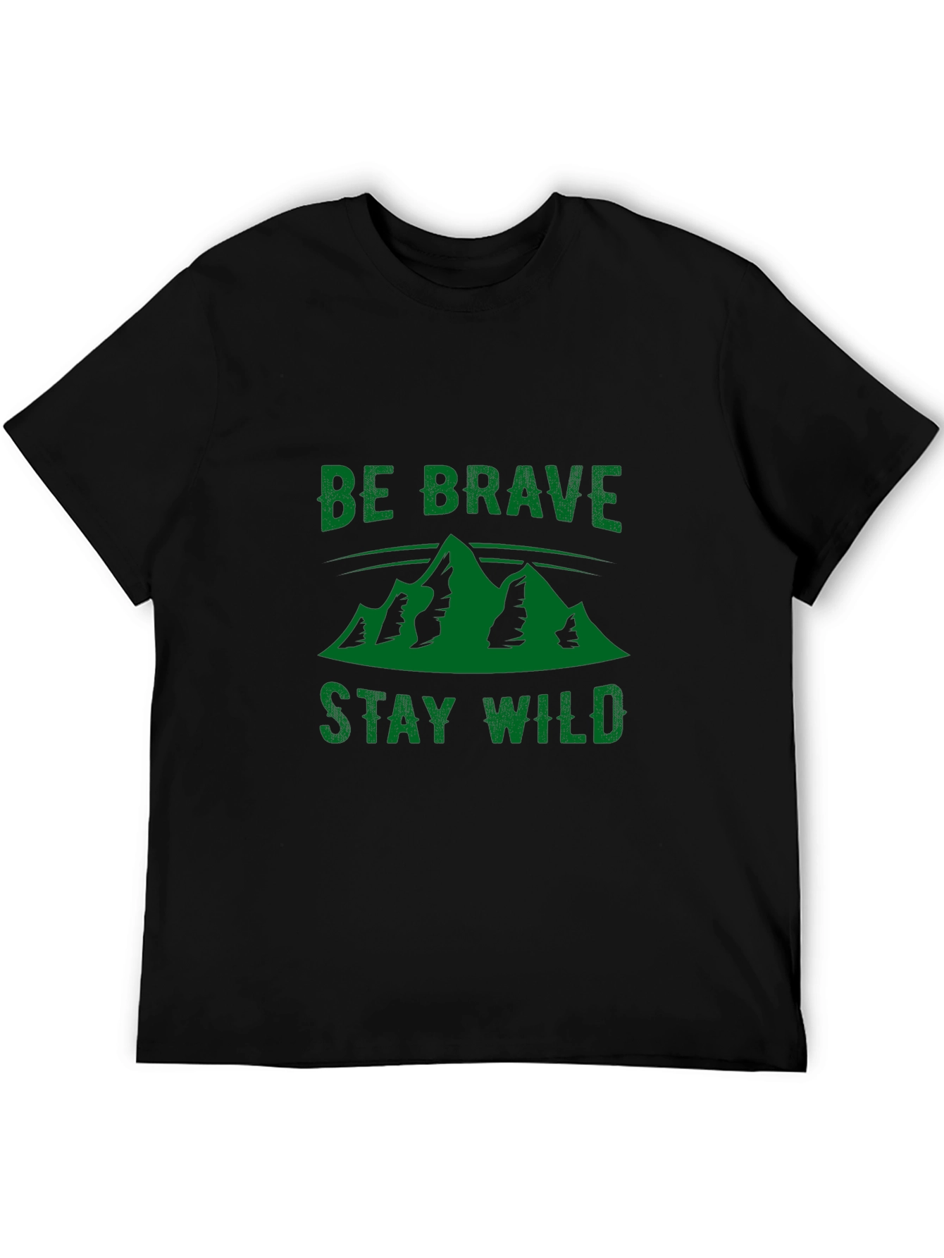 Black Be Brave Stay Wild Black Graphic Tee view 5