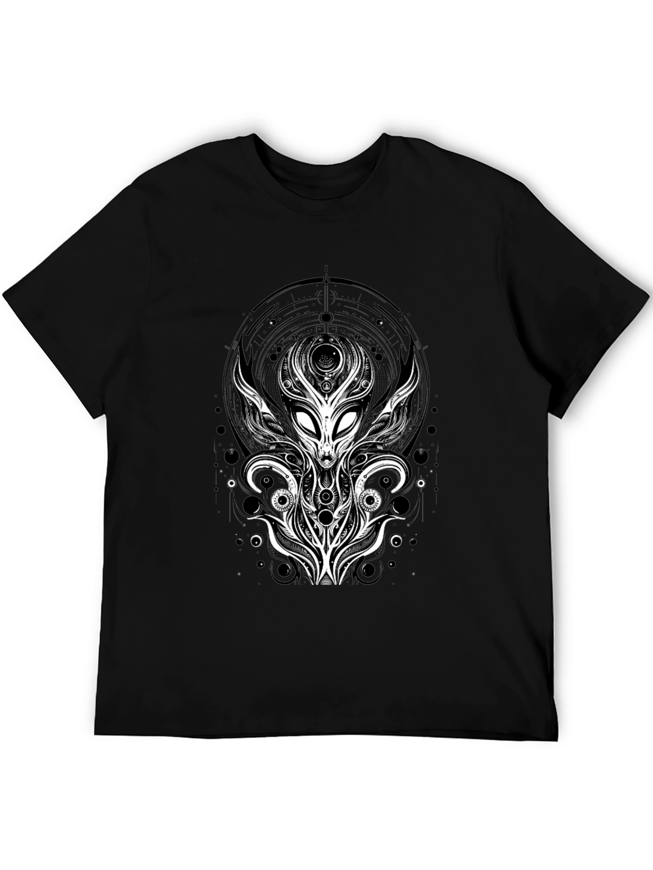 Black Alien Graphic Tee - Unique Design Black T-Shirt view 5