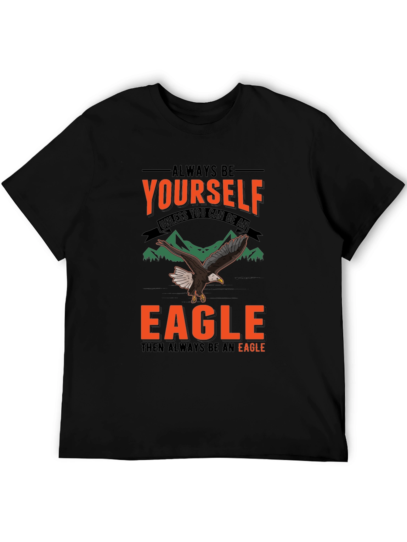 Black Always Be Yourself Eagle Graphic T-Shirt view 5