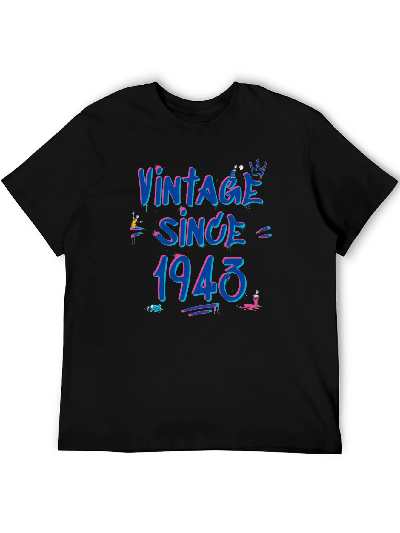 Black Vintage Since 1943 Graphic Tee view 5