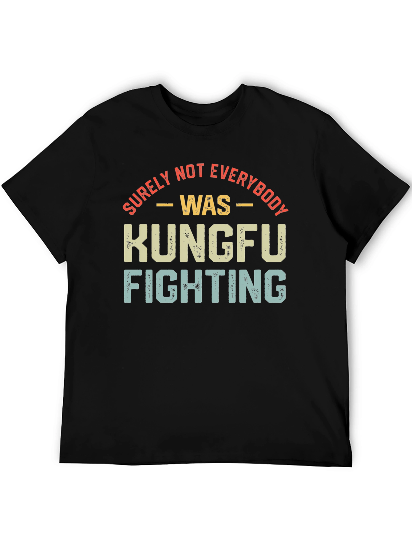 Black Kung Fu Fighting Retro T-Shirt view 5