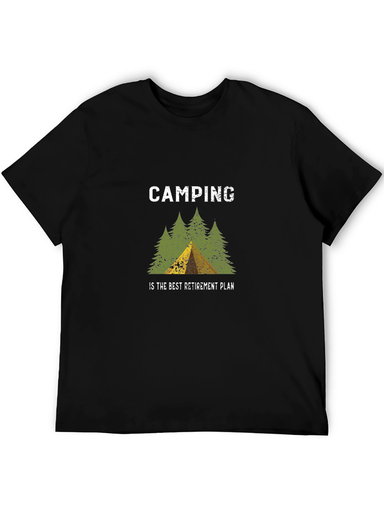 Black Camping Retirement Plan T-Shirt view 5