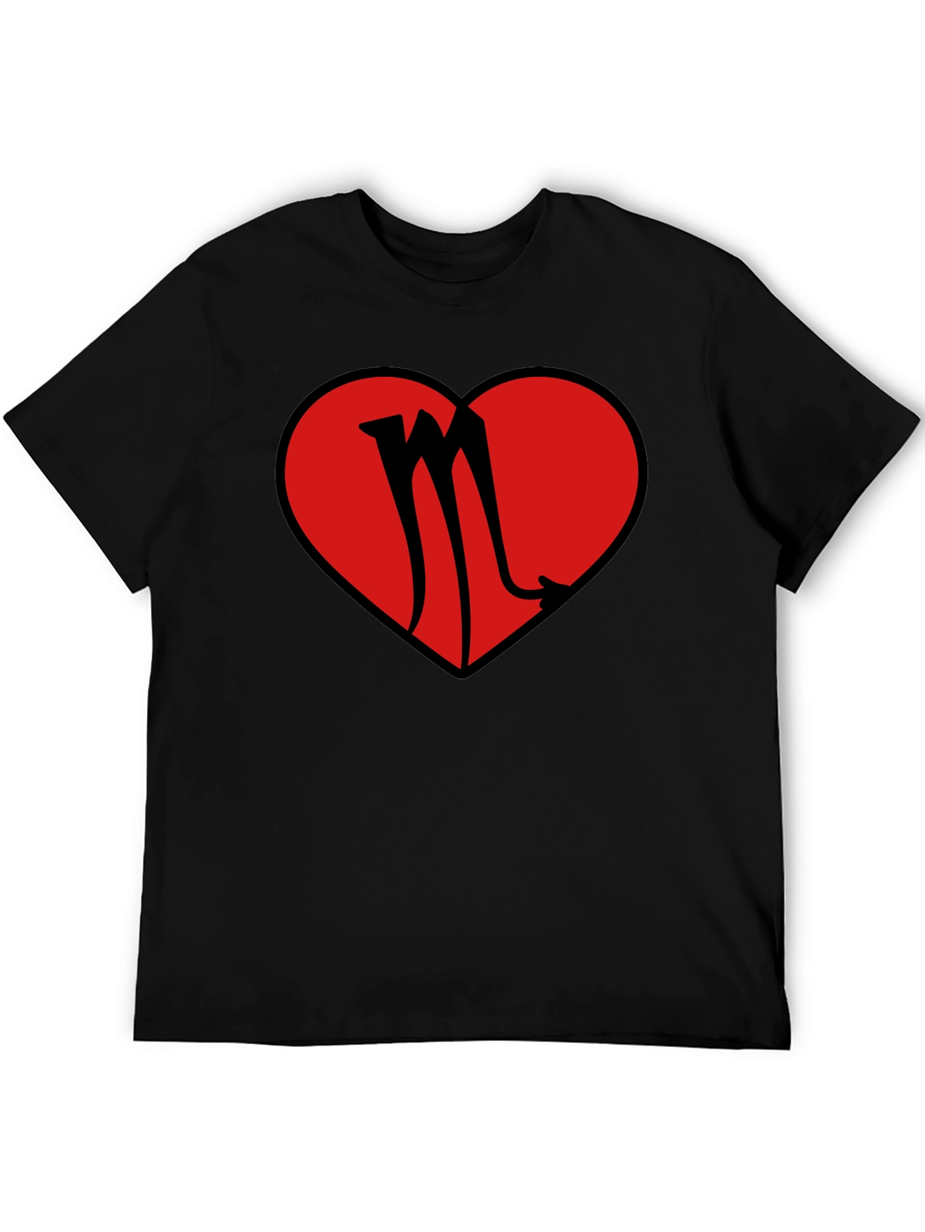 Black Scorpio Heart Graphic T-Shirt view 5