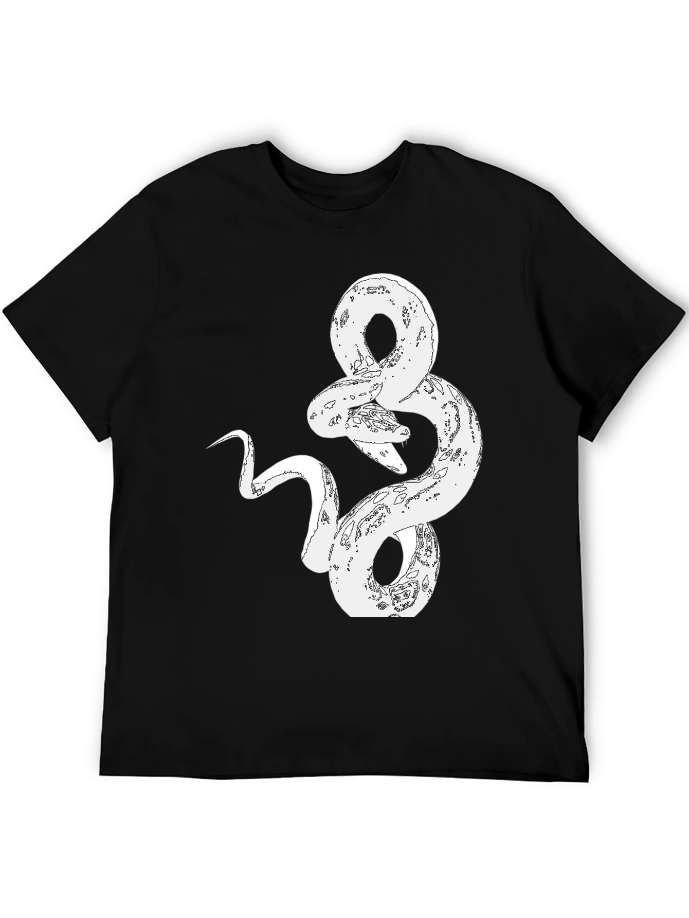 Black Snake Graphic Print Tee - Stylish Black T-Shirt view 5