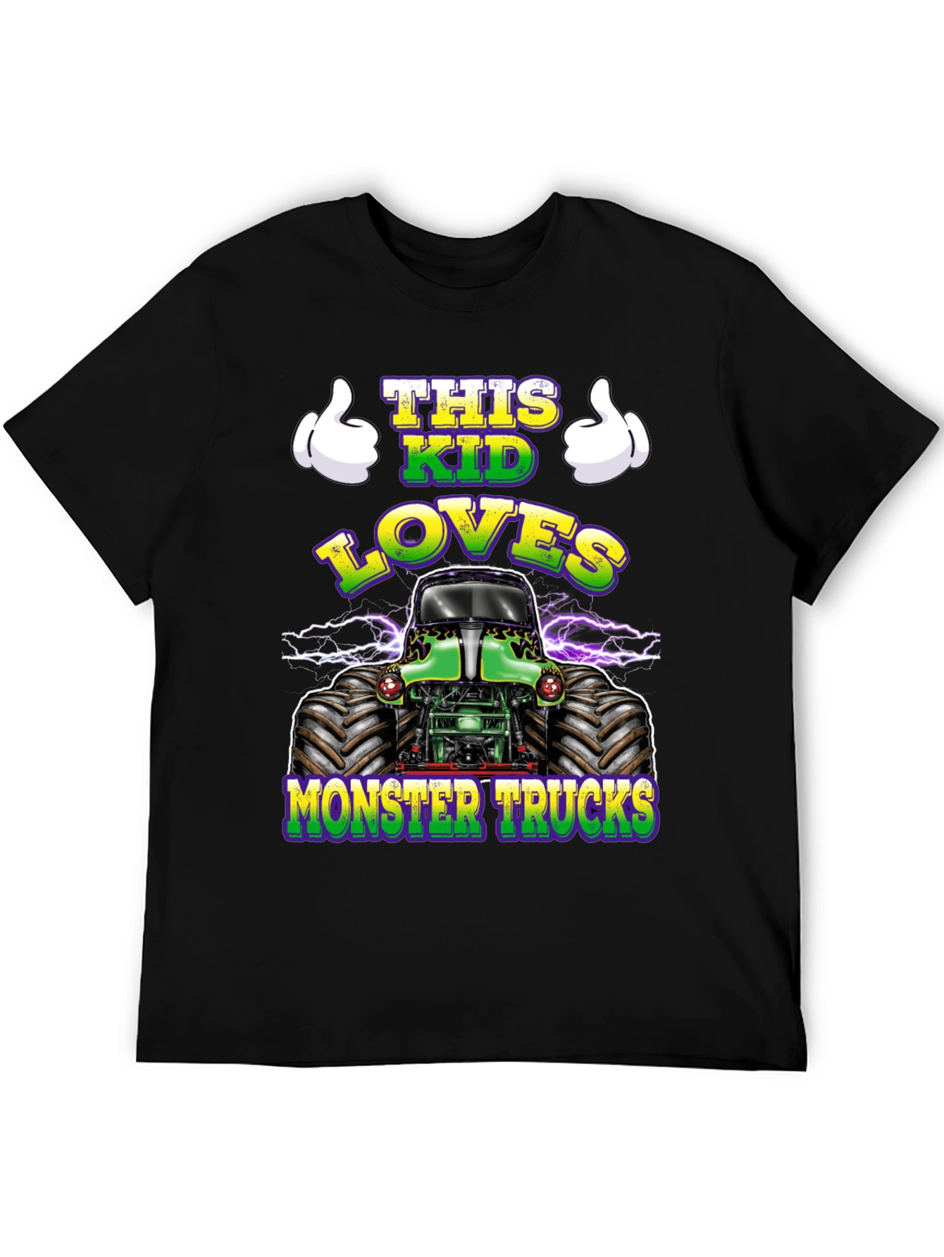 Black This Kid Loves Monster Trucks T-Shirt view 5