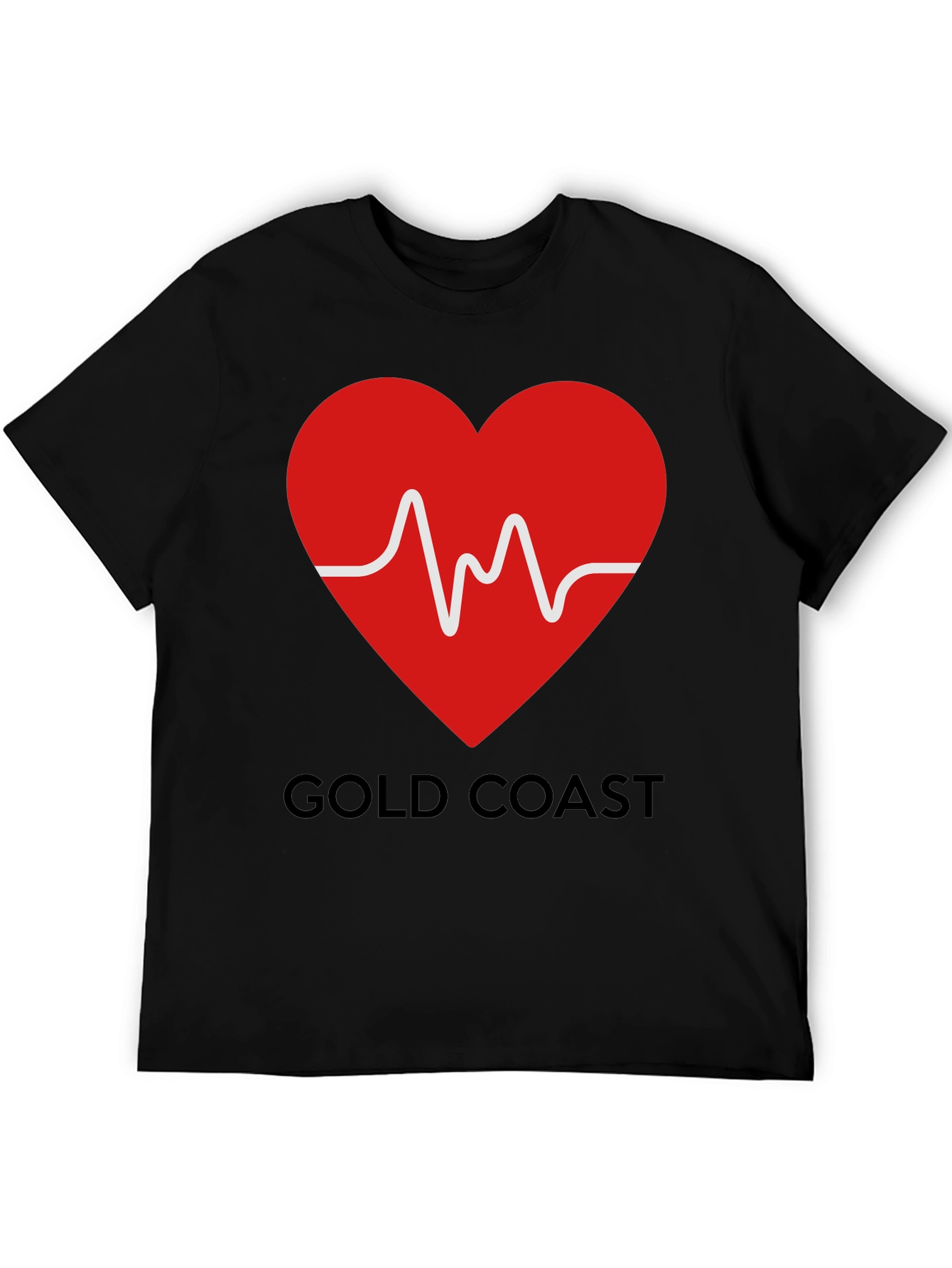 Black Gold Coast Heartbeat T-Shirt view 5