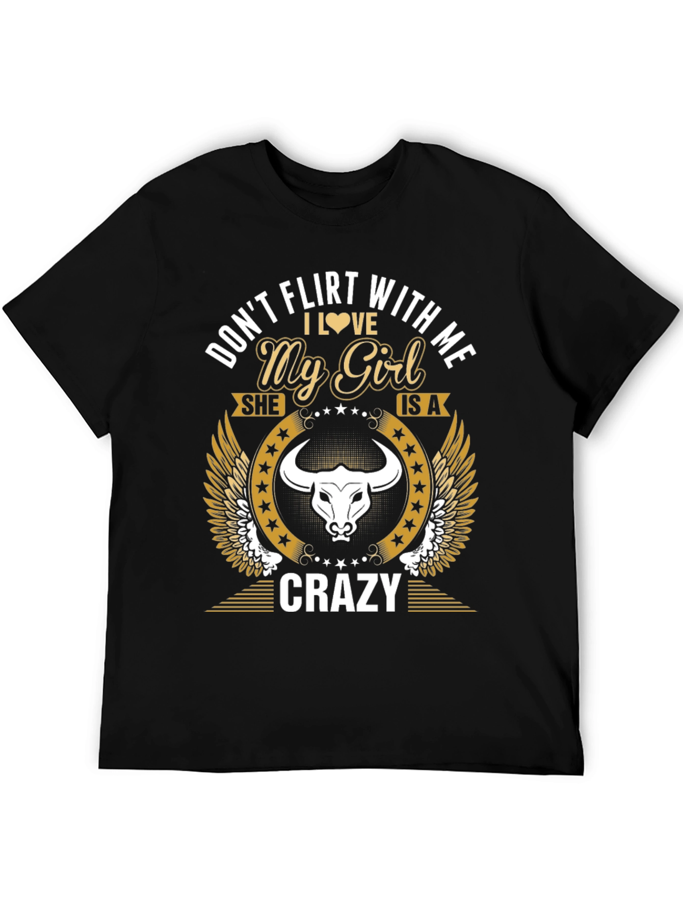Black Don't Flirt With Me My Girl Is Crazy T-Shirt view 5