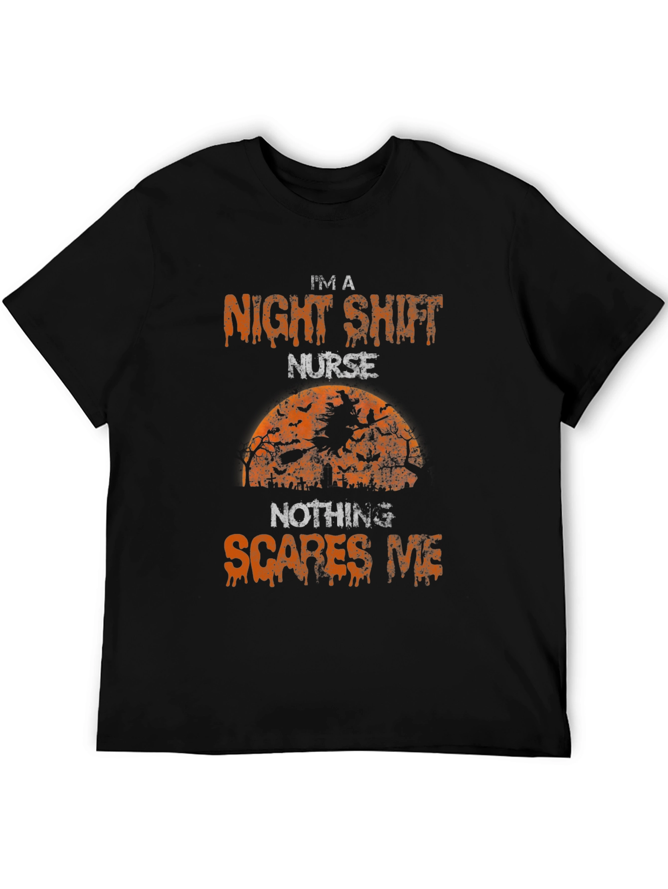 Black Night Shift Nurse Halloween T-Shirt view 5