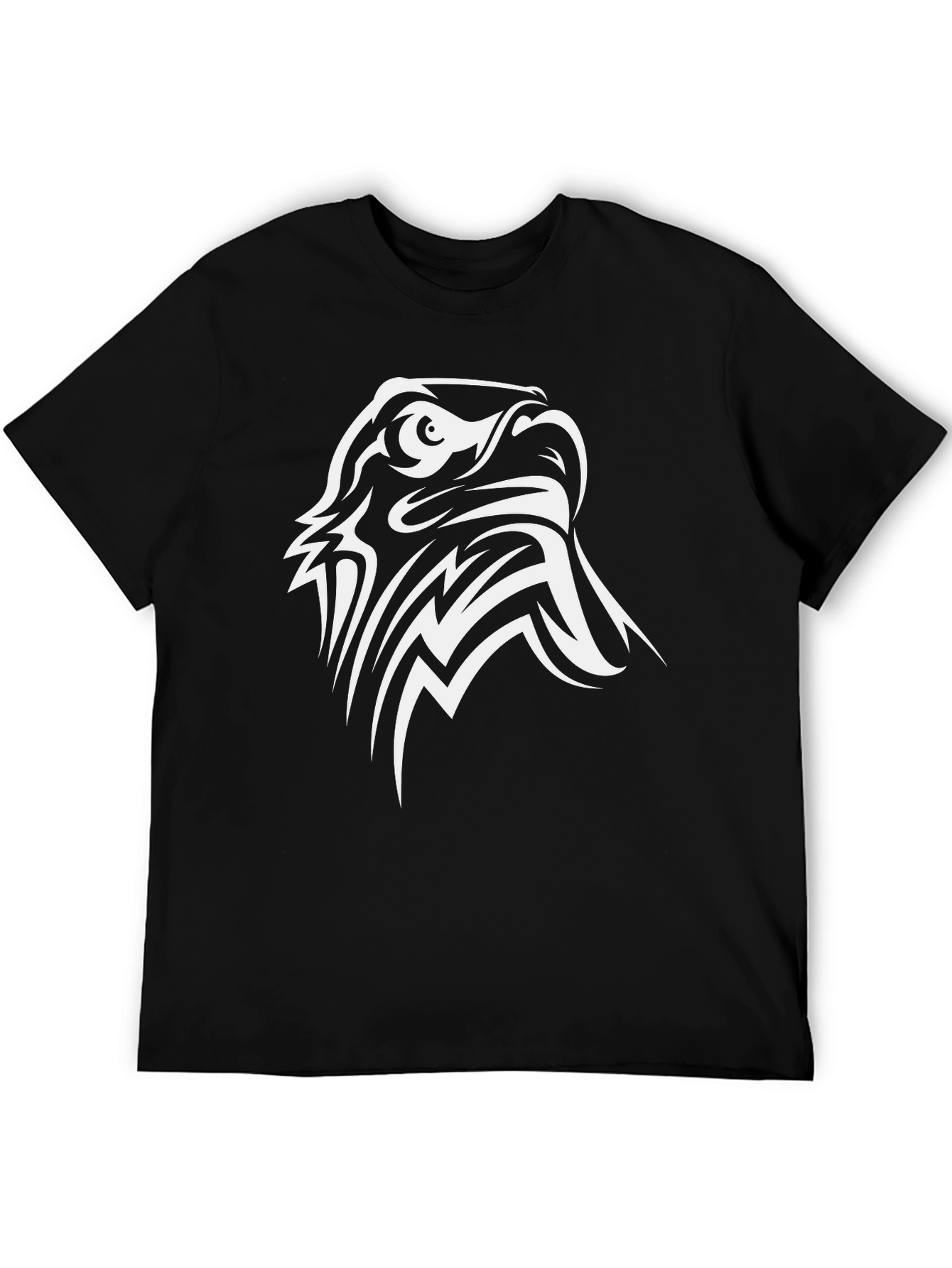 Black Eagle Graphic Black T-Shirt - Bold Tribal Design view 5