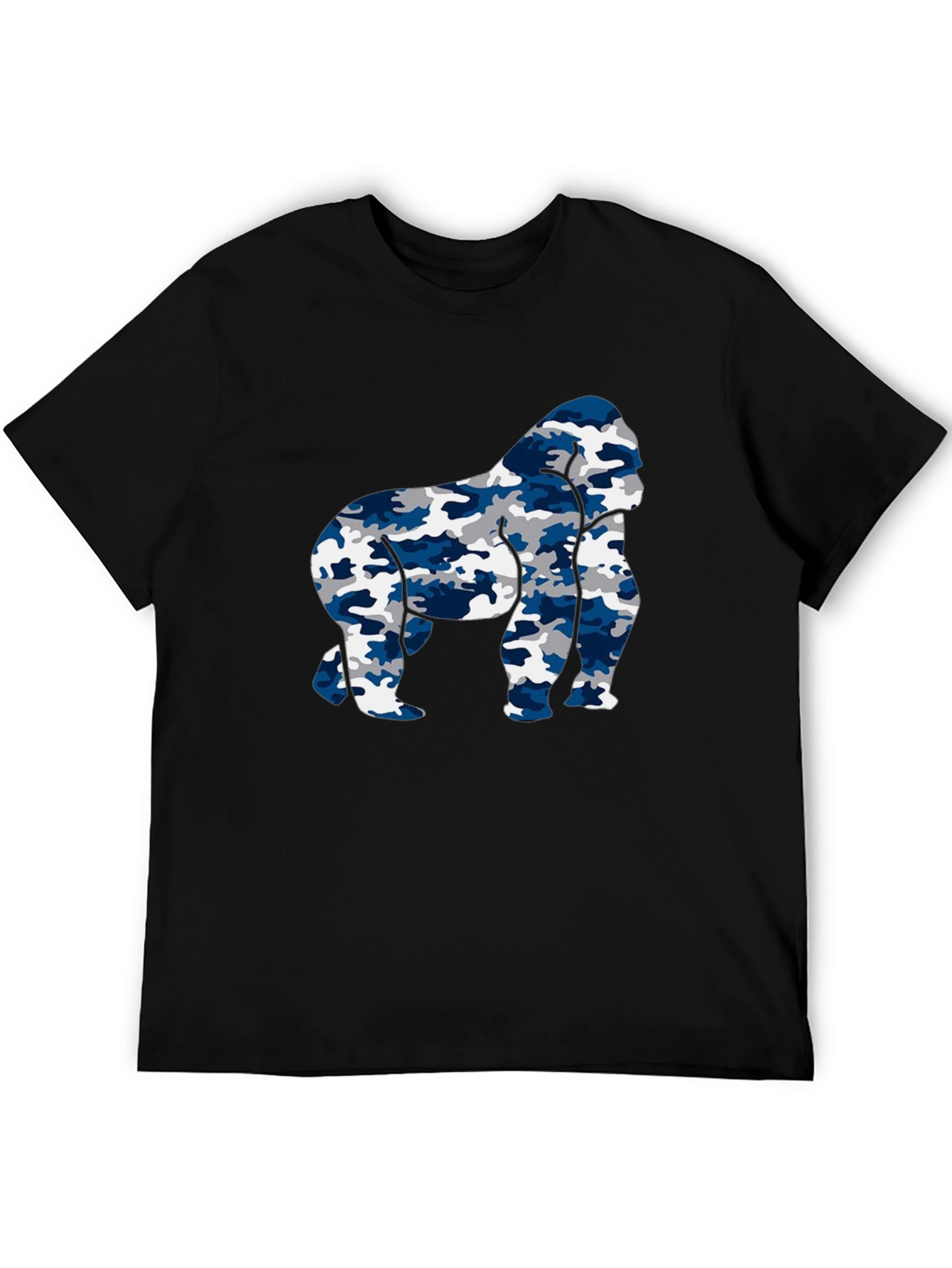 Black Camo Gorilla Graphic Tee - Men's Black T-Shirt view 5