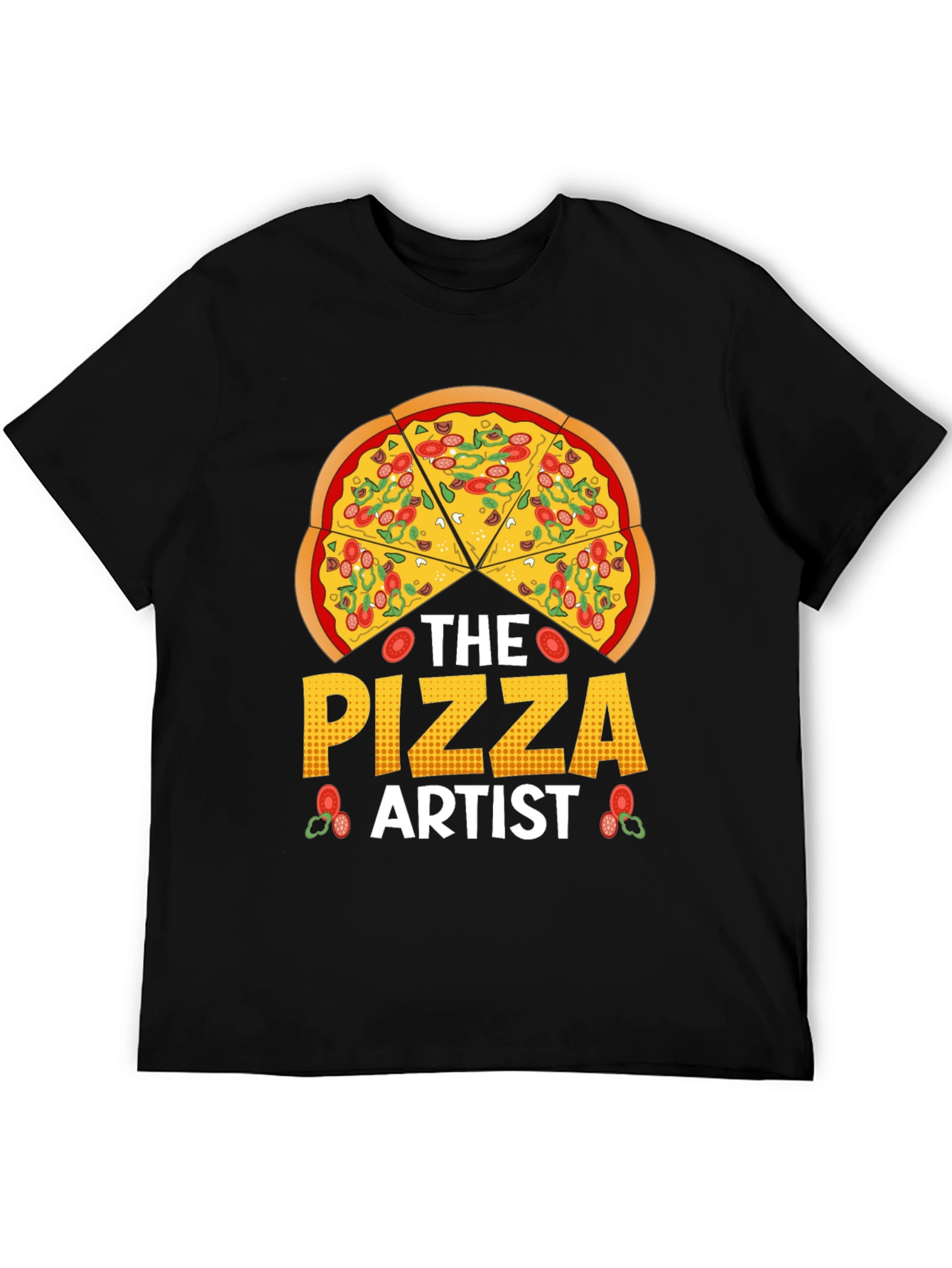 Black The Pizza Artist T-Shirt - Foodie Graphic Tee view 5