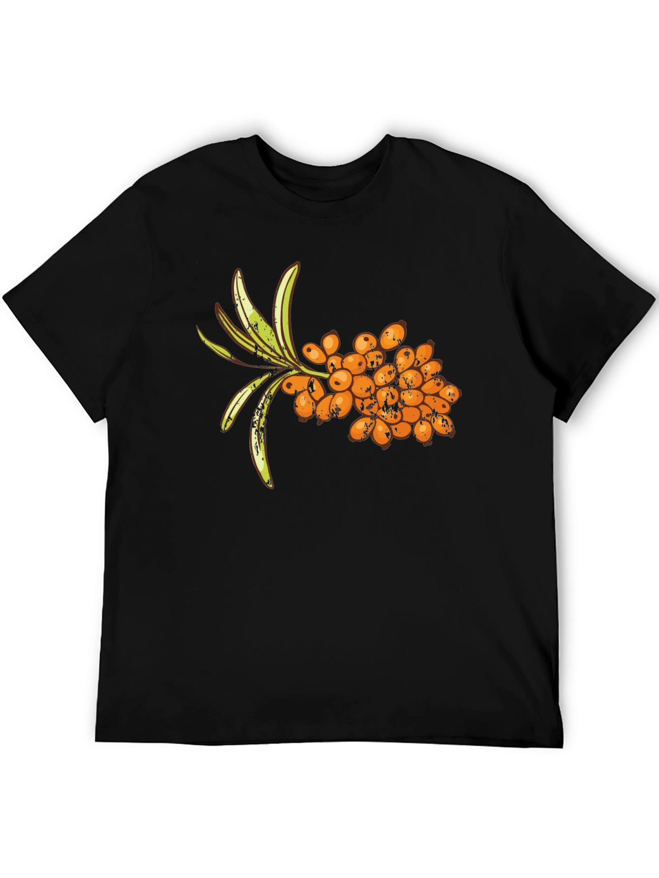 Black Sea Buckthorn Berry T-Shirt - Unique Fruit Design view 5