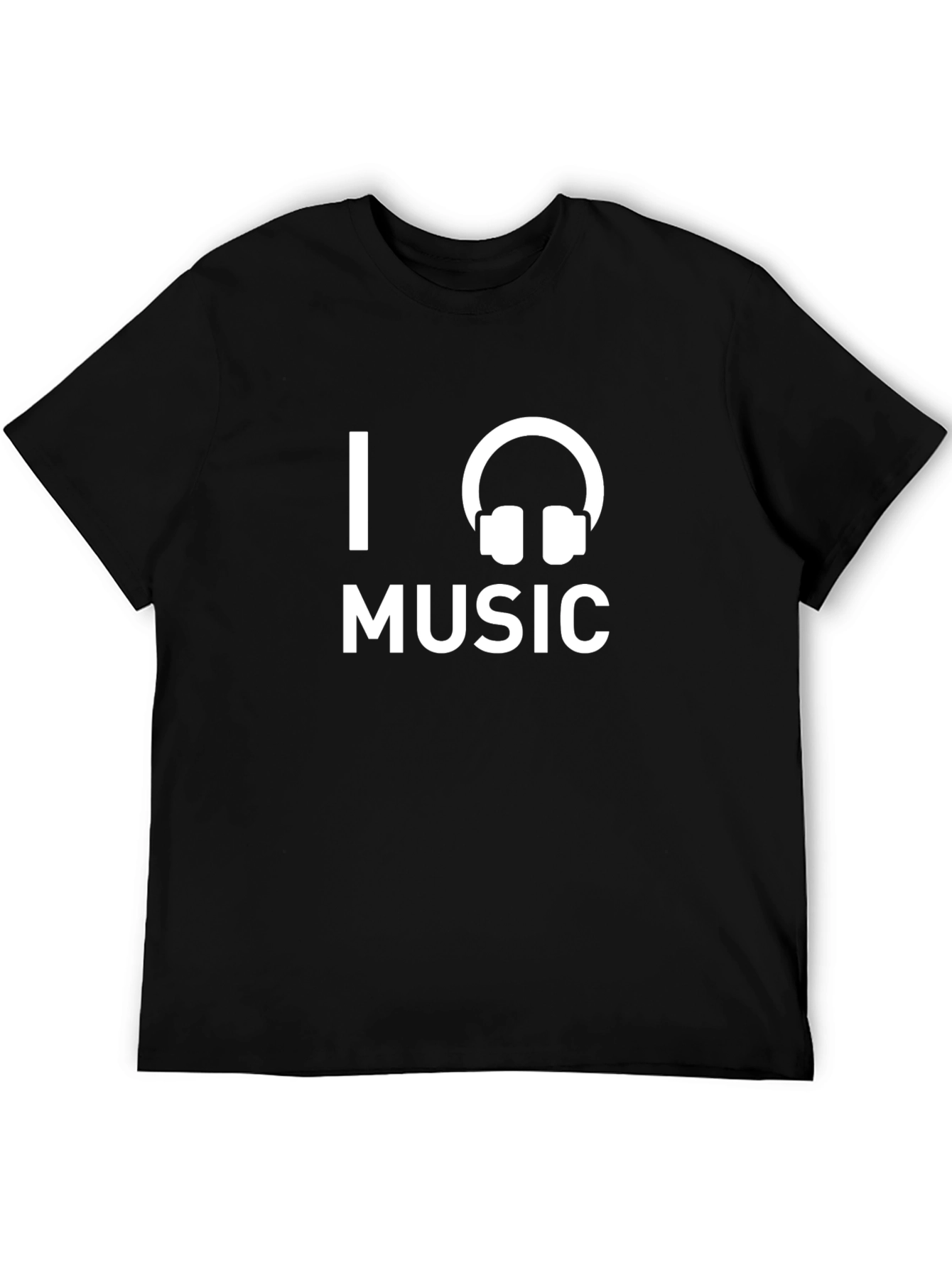 Black I Love Music Black T-Shirt view 5