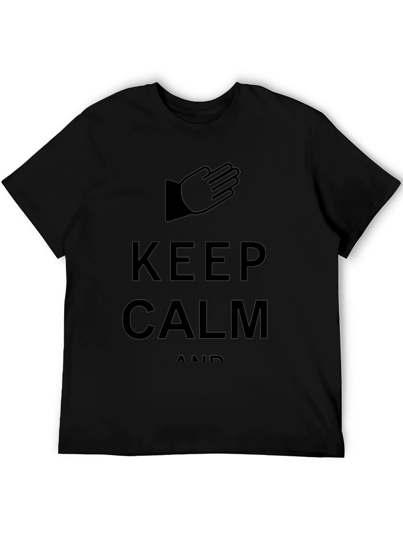 Black Keep Calm Black Graphic T-Shirt view 5