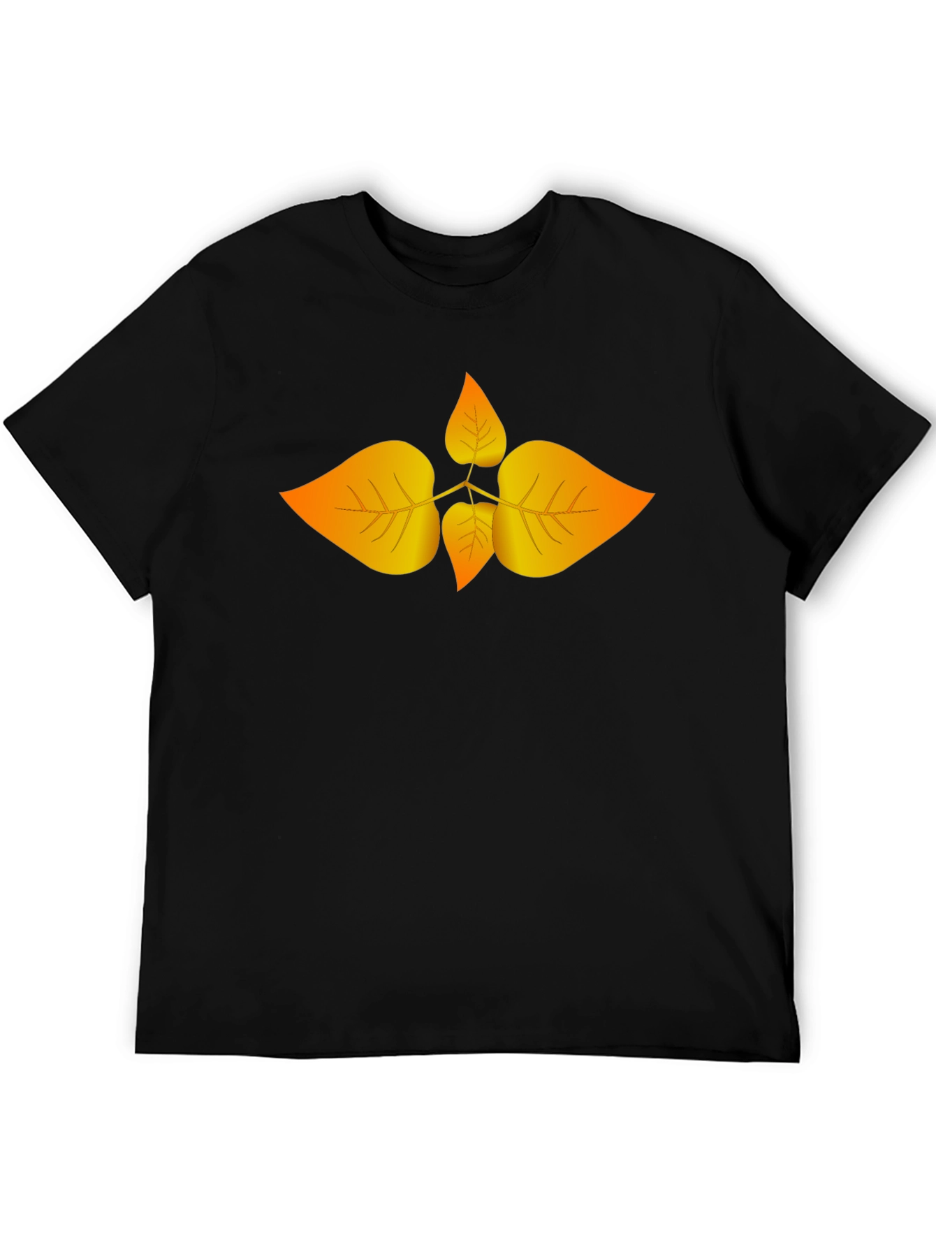 Black Autumn Leaf Graphic Black T-Shirt view 5