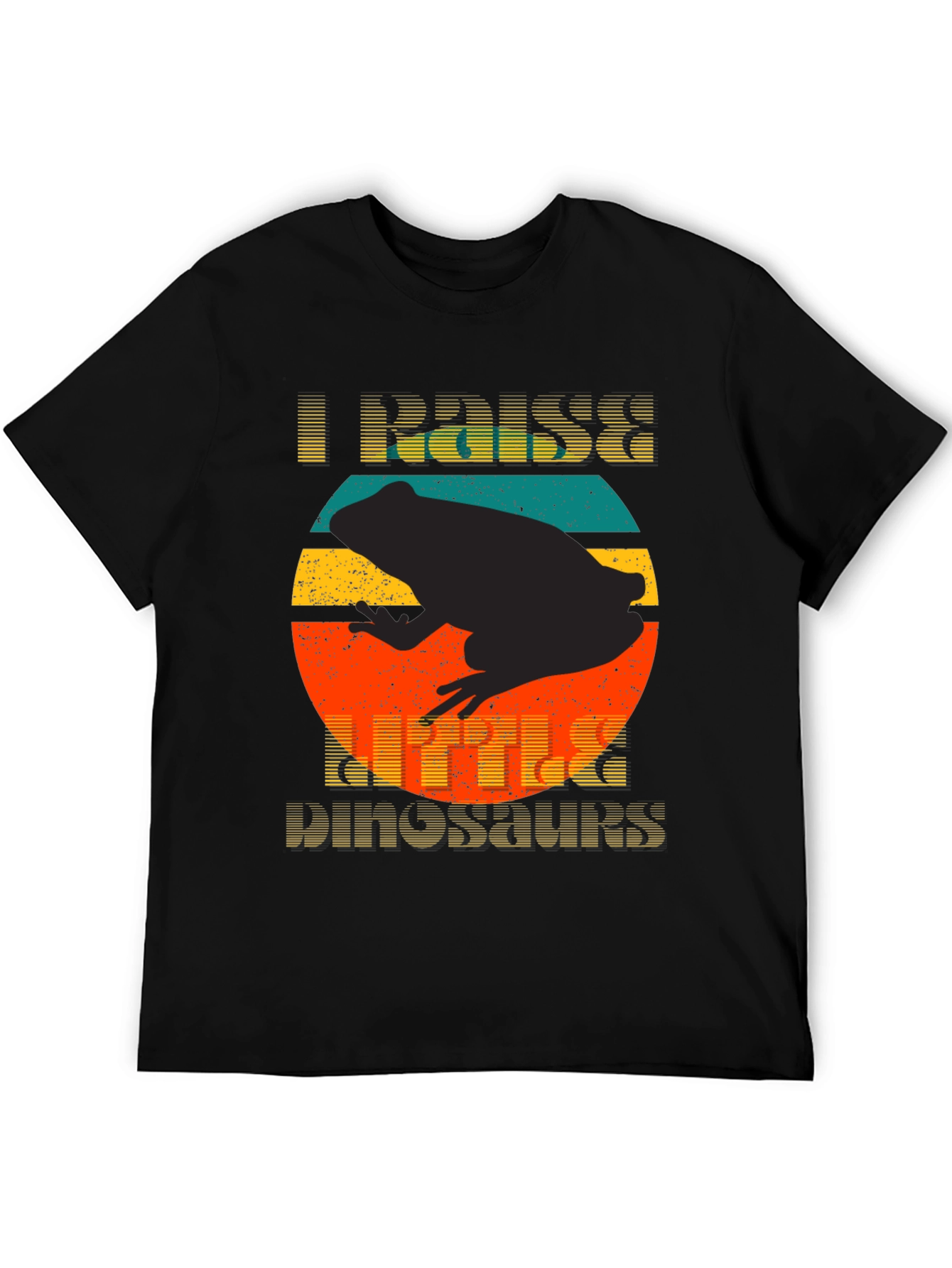 Black I Raise Little Dinosaurs Funny Frog T-Shirt view 5