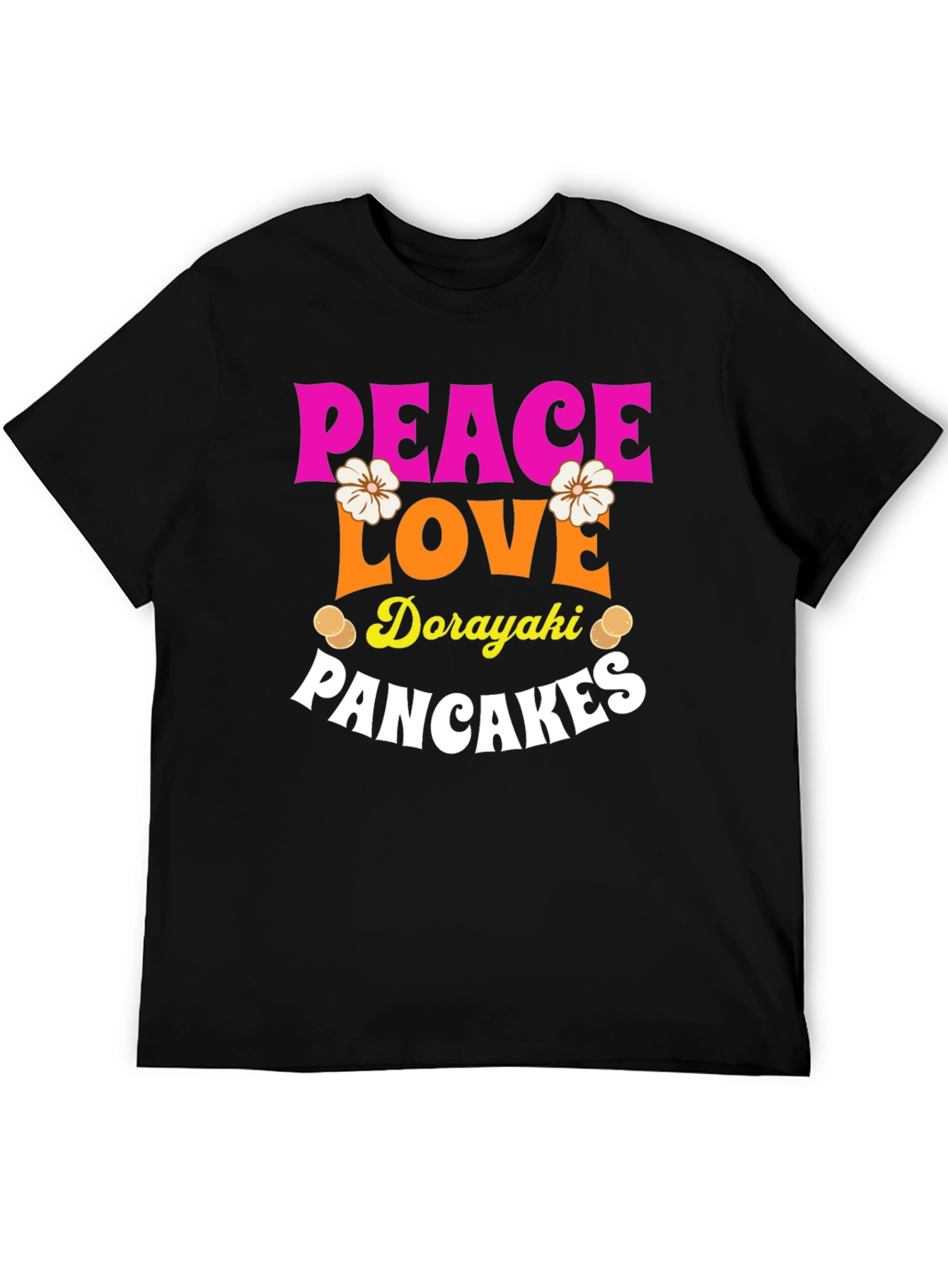 Peace Love Dorayaki Pancakes Graphic T-Shirt - 5